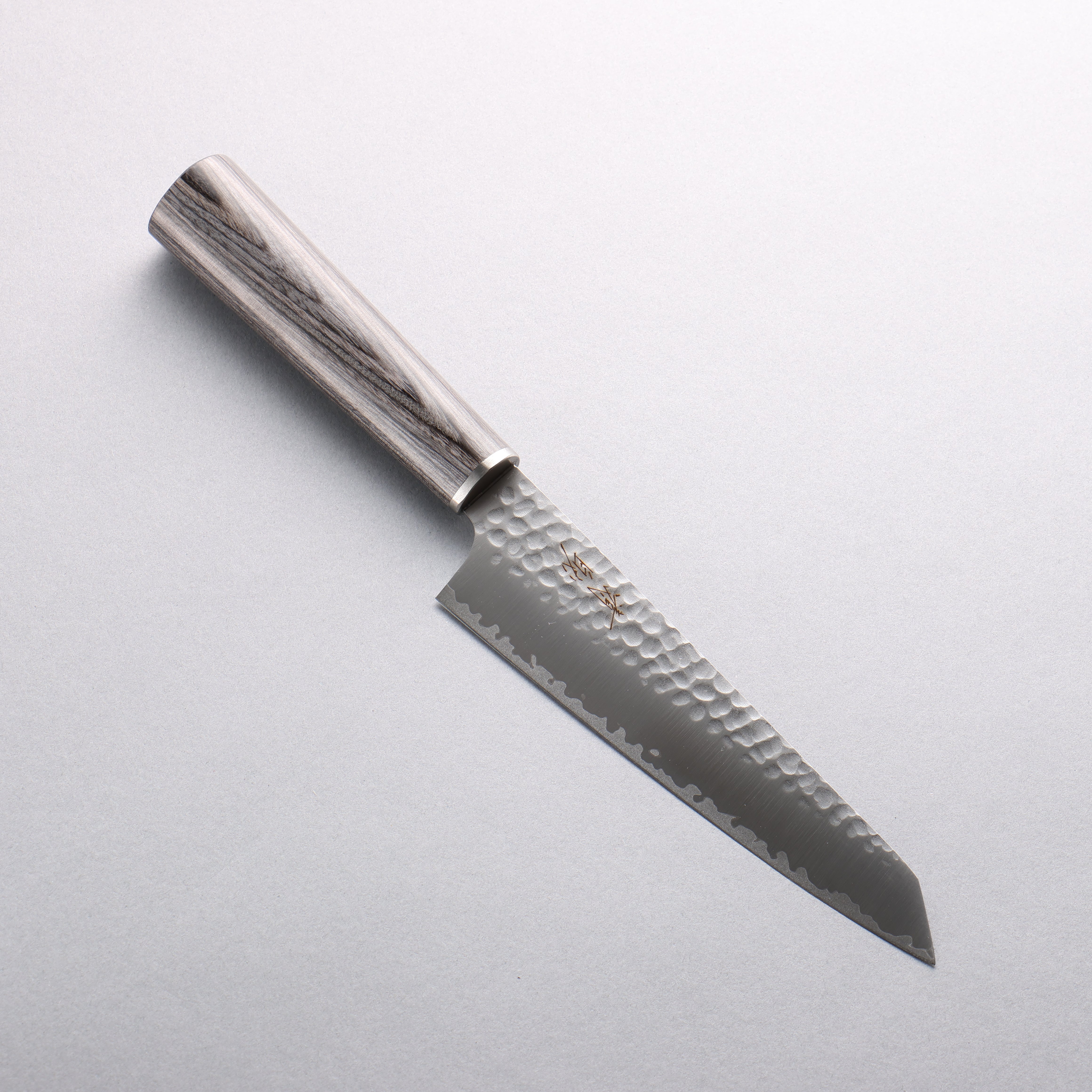 Seisuke VG10 Hammered Kiritsuke Petty-Utility 150mm Charcoal Gray Pakka wood Handle - Japanny - Best Japanese Knife