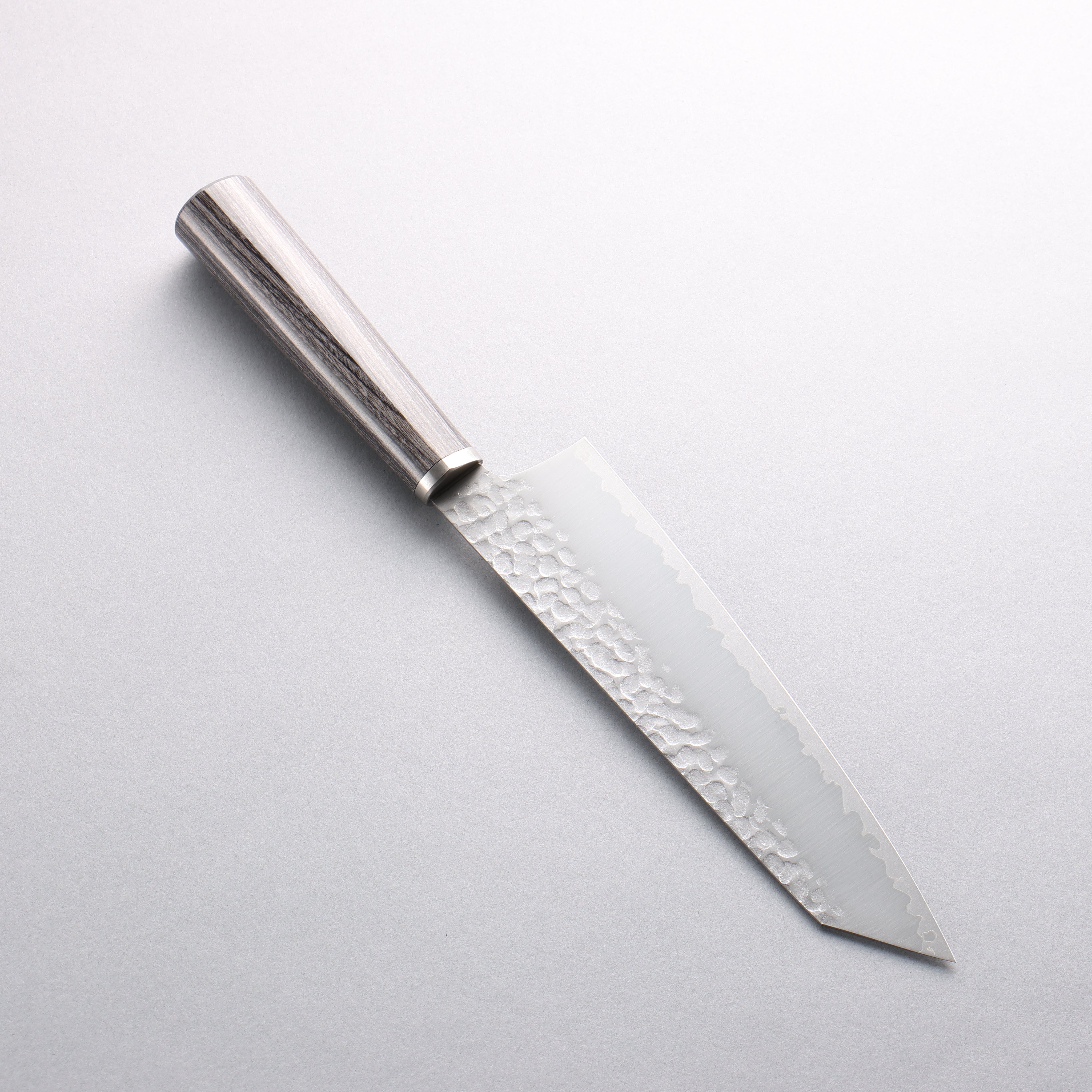 Seisuke VG10 Hammered Kiritsuke Gyuto 180mm Charcoal Gray Pakka wood Handle - Japanny - Best Japanese Knife