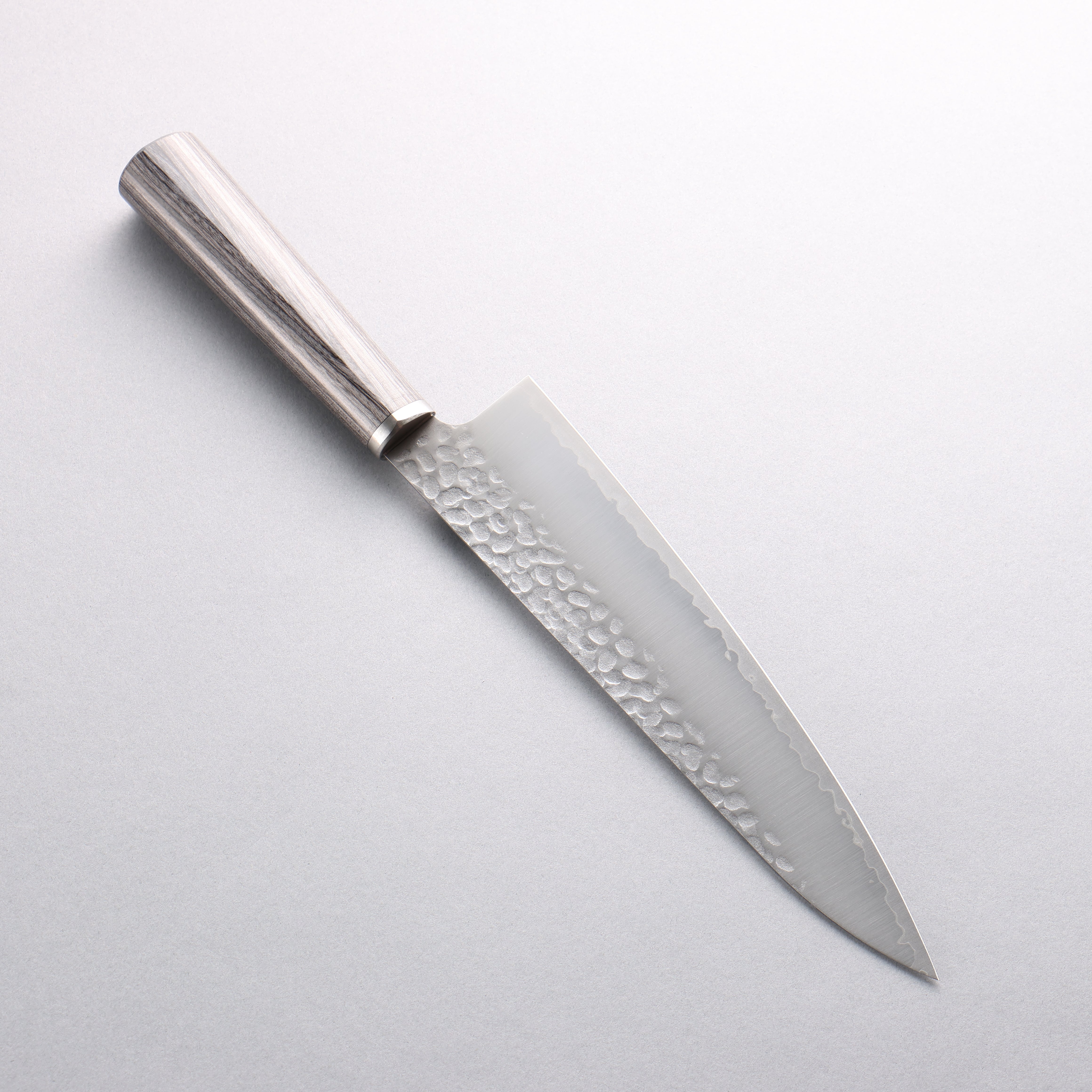 Seisuke VG10 Hammered Gyuto 200mm Charcoal Gray Pakka wood Handle - Japanny - Best Japanese Knife