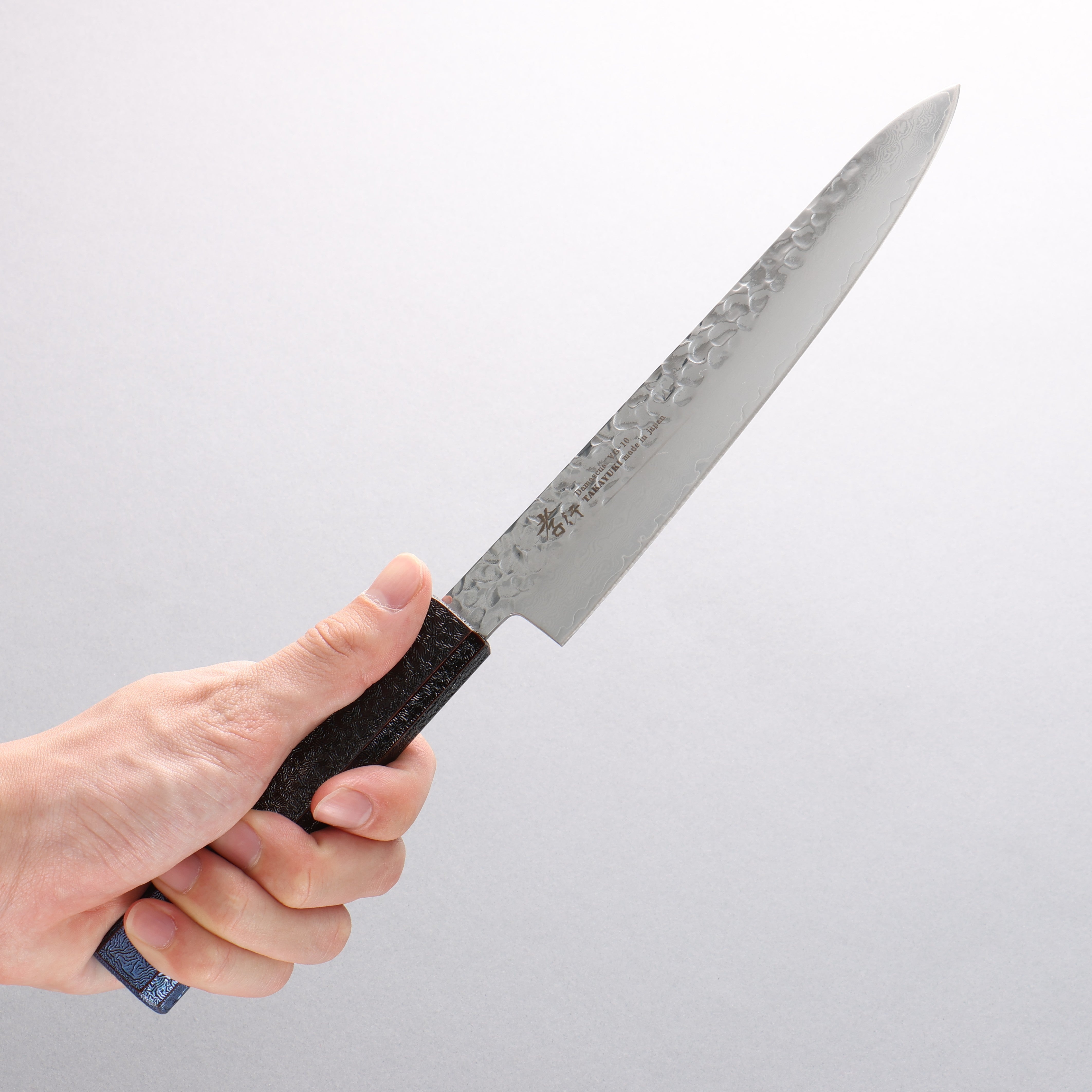 Sakai Takayuki Rinnou VG10 33 Layer Damascus Petty-Utility 180mm Blue Lacquered Handle - Japanny - Best Japanese Knife