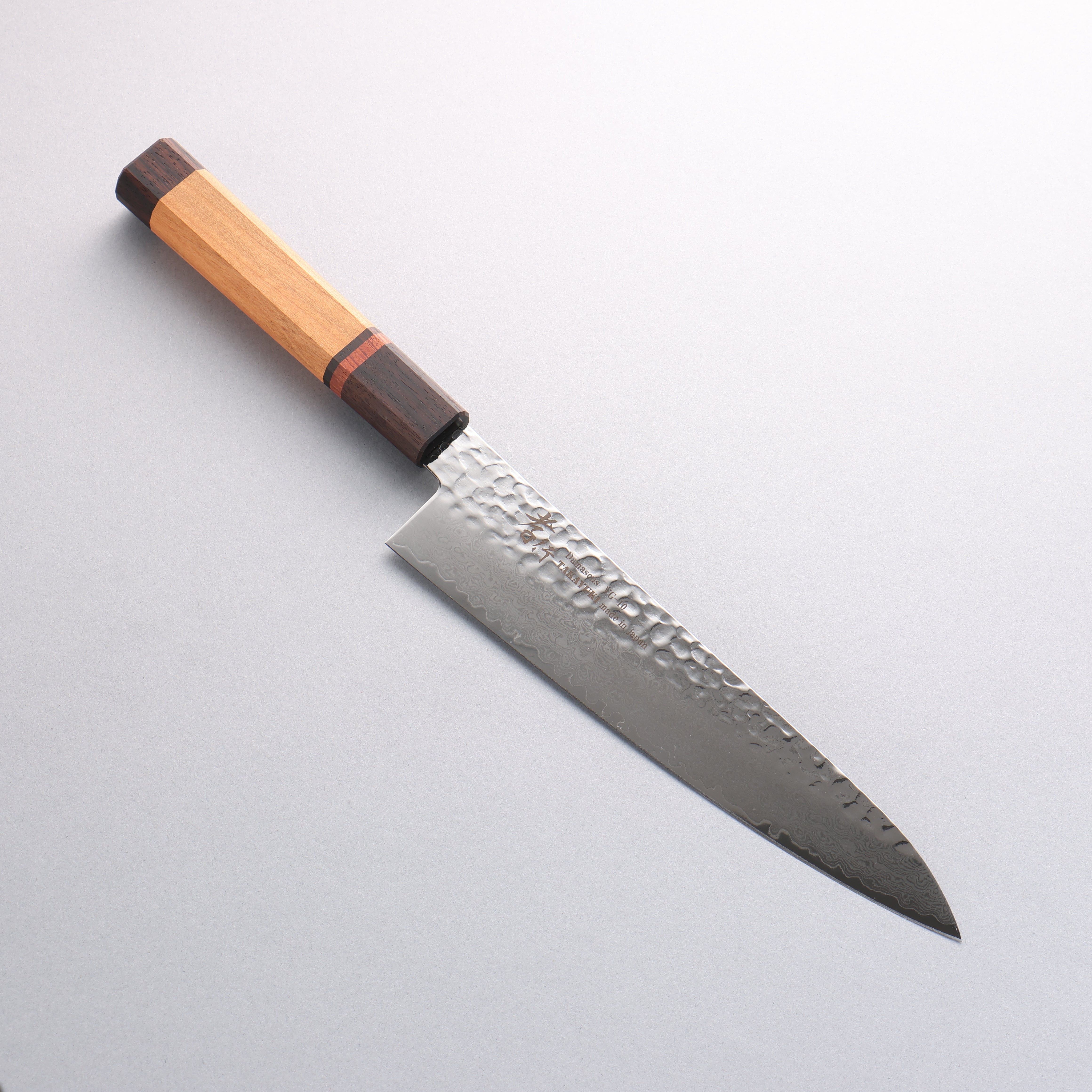 Sakai Takayuki VG10 33 Layer Damascus Gyuto 210mm Mountain cherry (12 sided) Handle - Japanny - Best Japanese Knife
