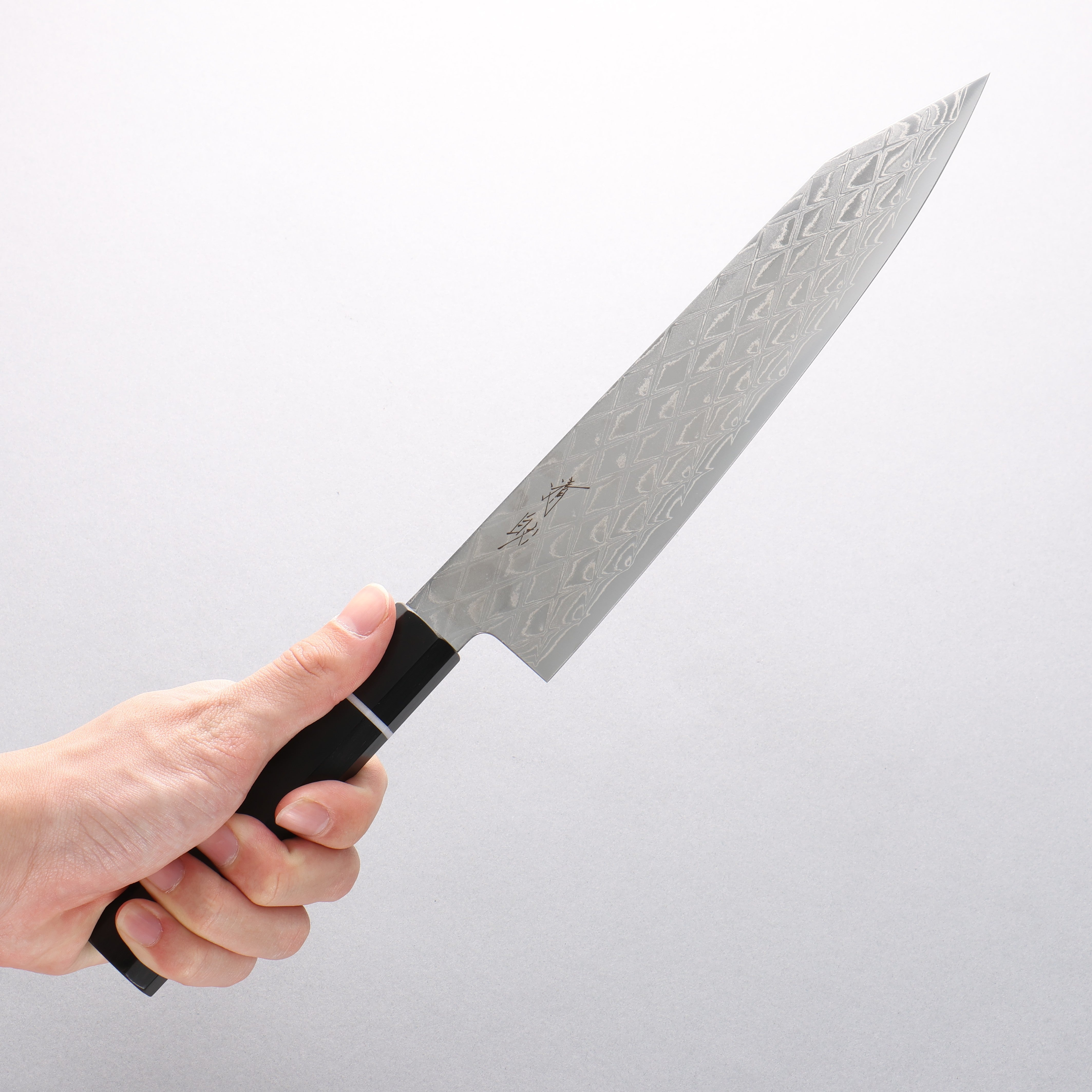 Seisuke AUS10 Mirror Crossed Kiritsuke Gyuto 210mm Black Pakka wood Handle - Japanny - Best Japanese Knife