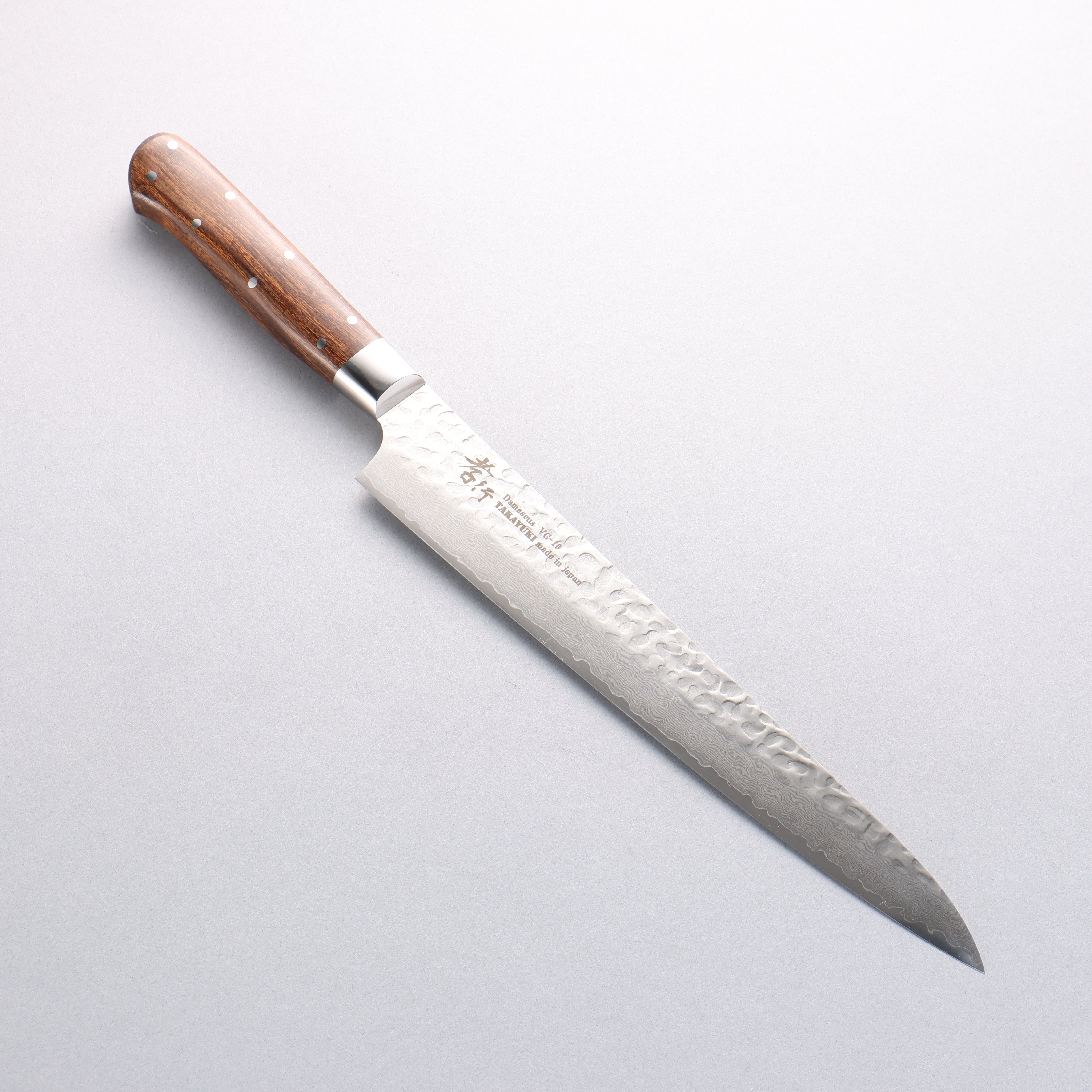 Sakai Takayuki VG10 33 Layer Damascus Sujihiki 240mm Desert Ironwood(Sugihara model) Handle - Japanny - Best Japanese Knife