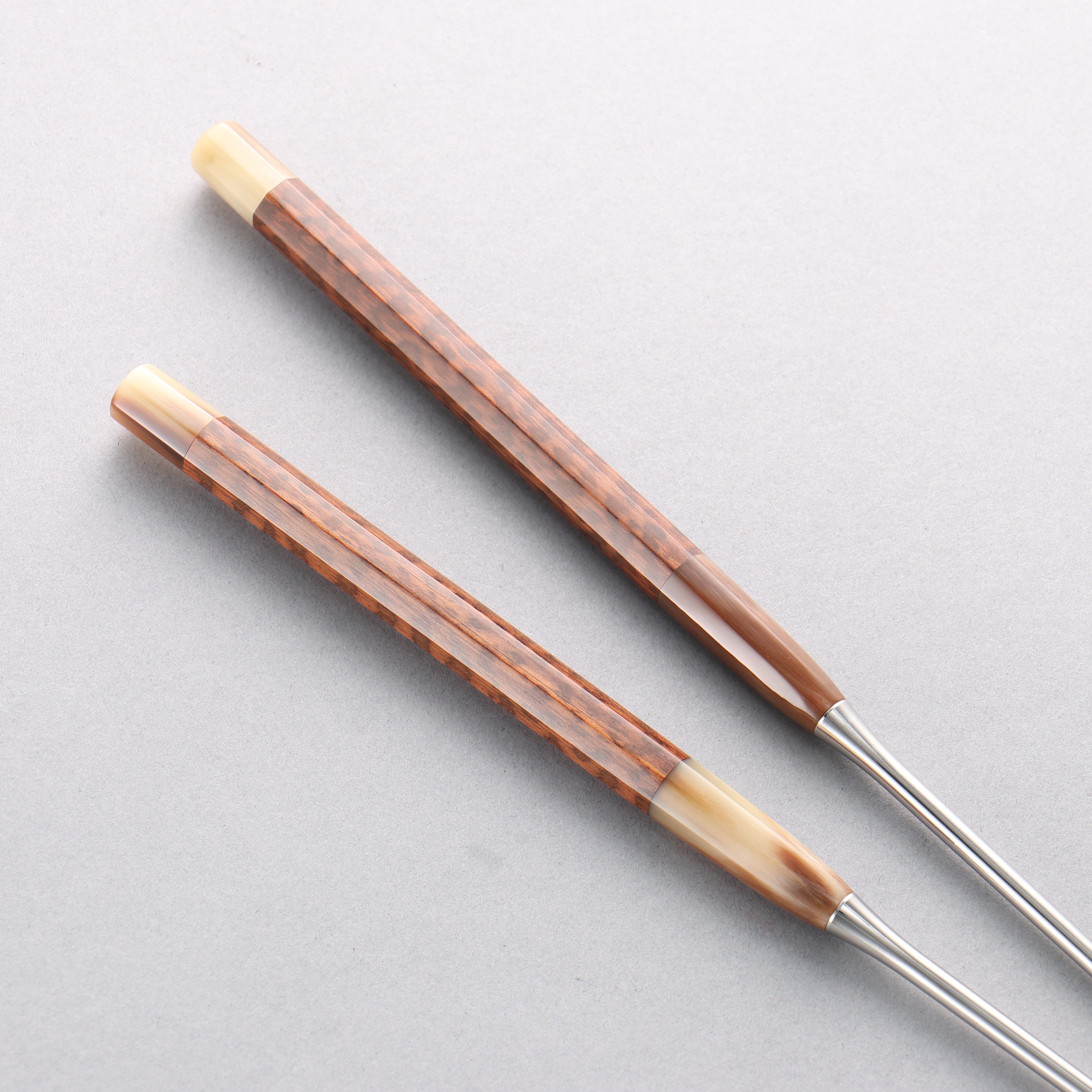 Stainless Steel Moribashi Snakewood (with Double Marble Horns) Handle 180mm - Japanny - Best Japanese Knife