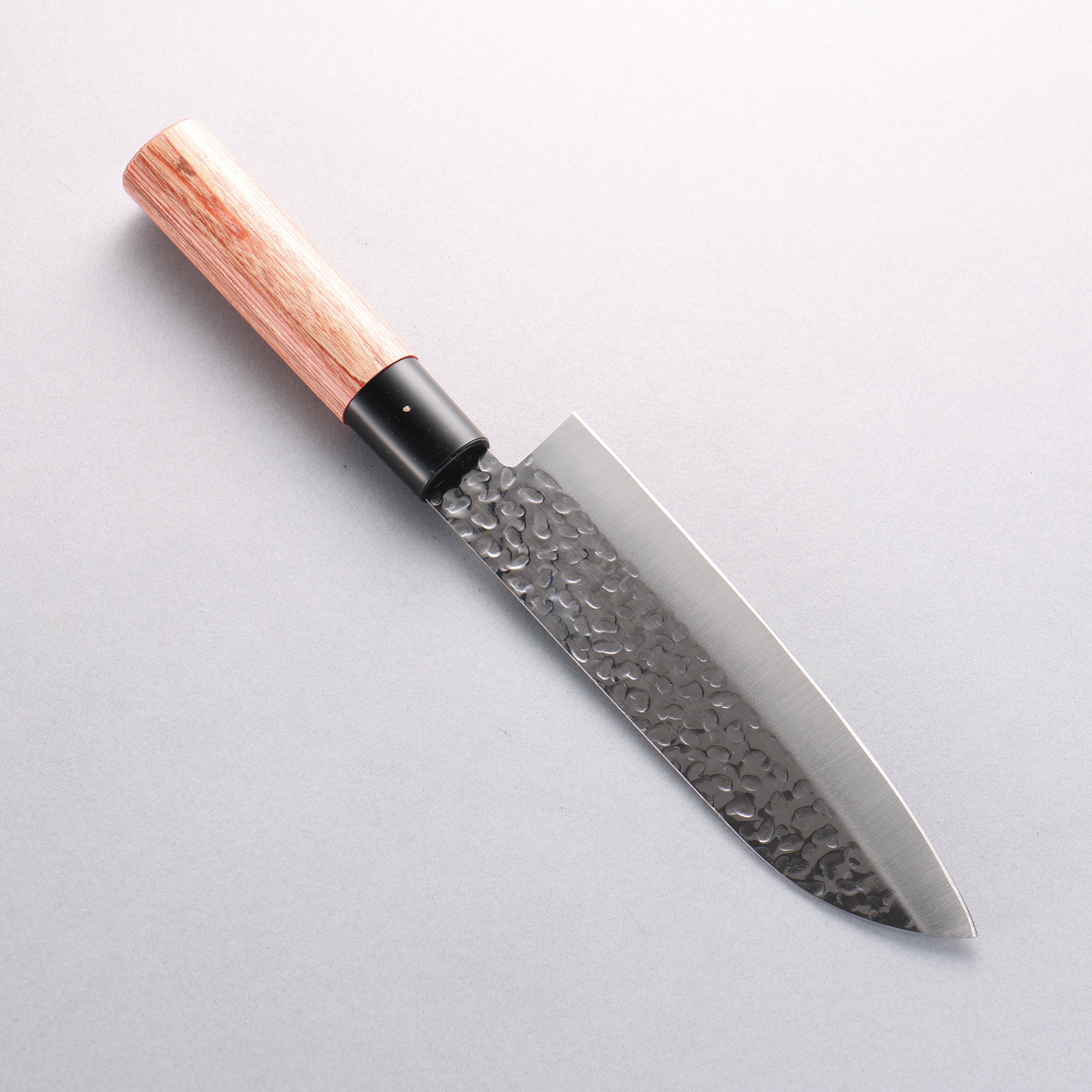 Kanetsune DSR-1K6 Hammered Santoku 165mm Red Pakka wood Handle - Japanny - Best Japanese Knife