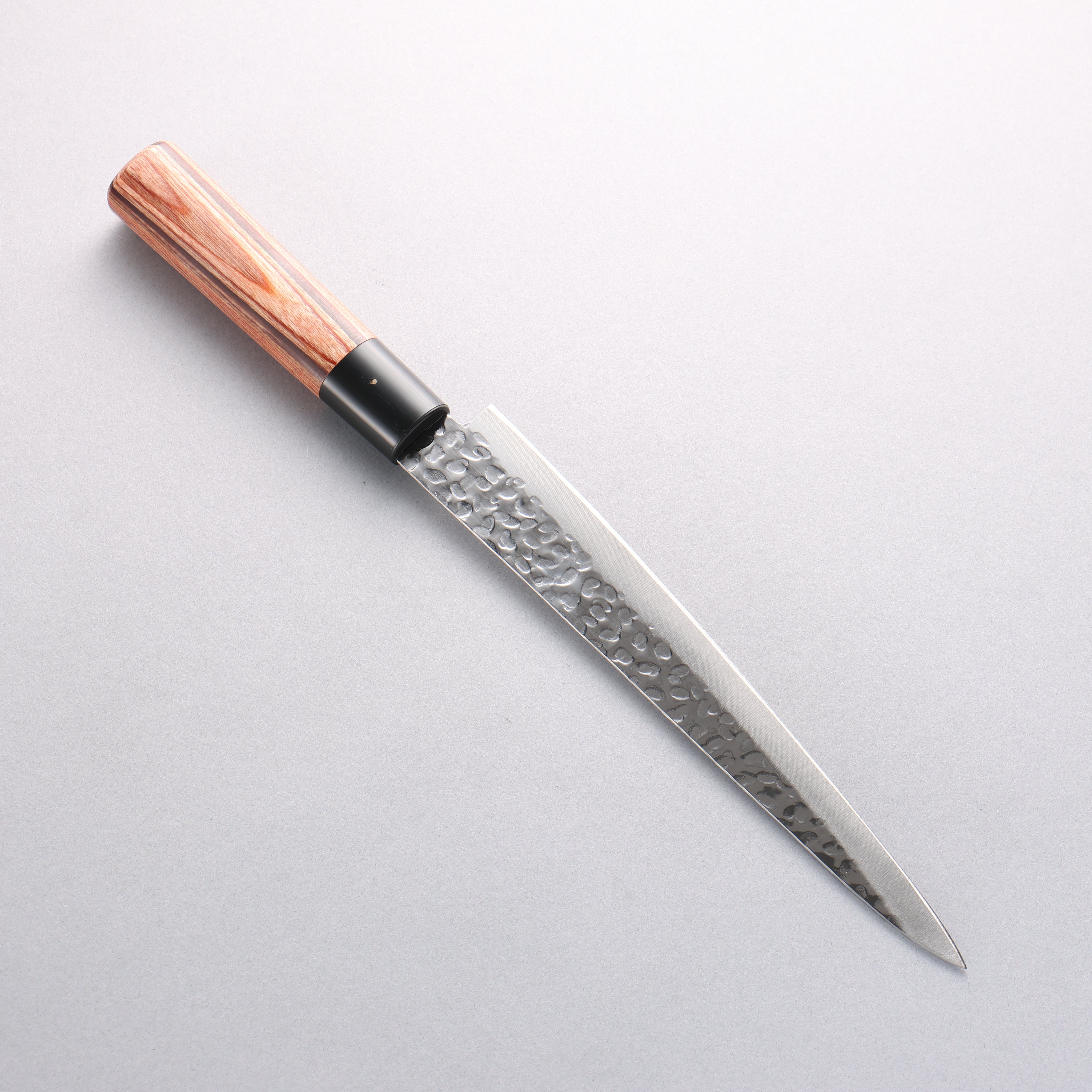 Kanetsune DSR-1K6 Hammered Sujihiki 210mm Red Pakka wood Handle - Japanny - Best Japanese Knife