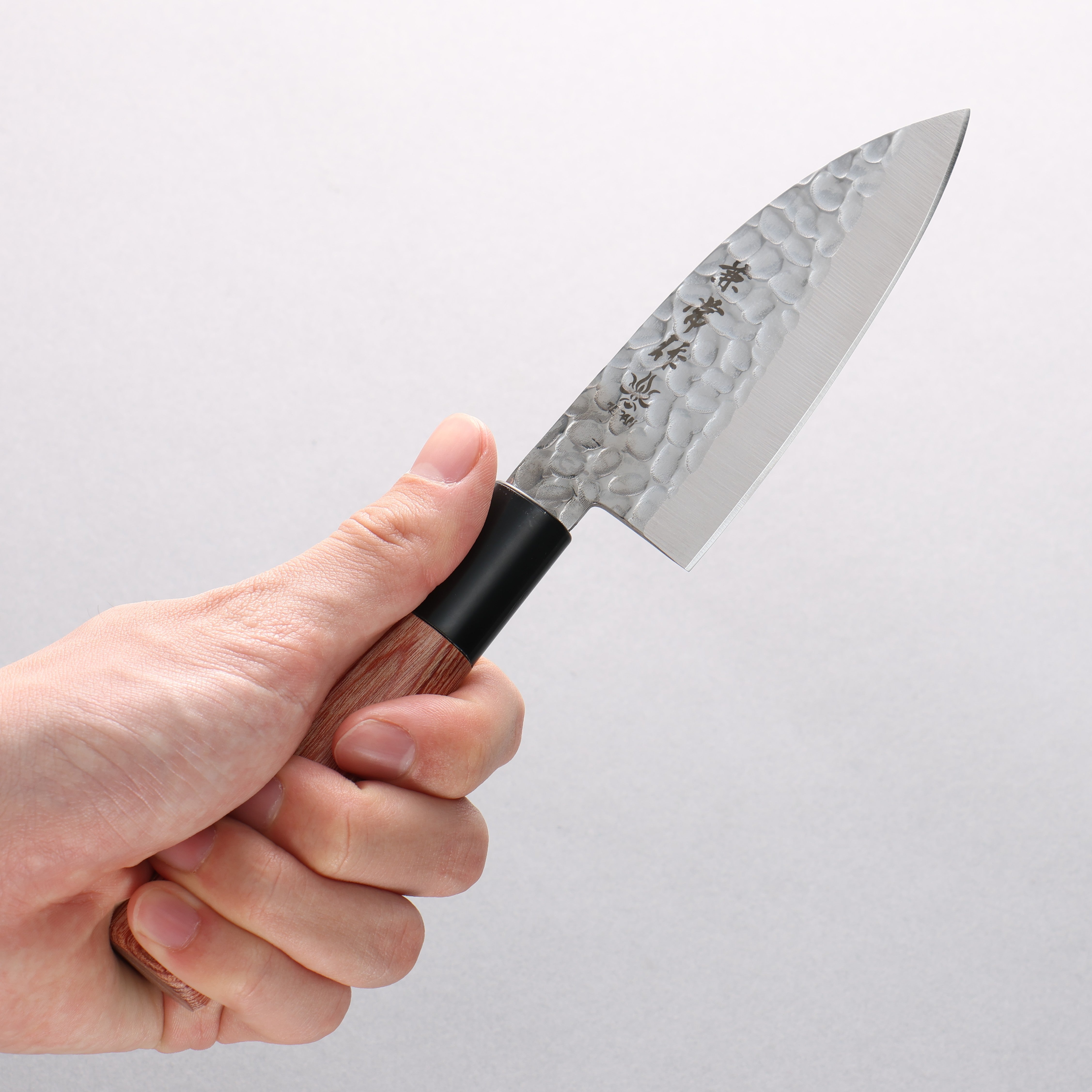 Kanetsune DSR-1K6 Hammered Deba 105mm Red Pakka wood Handle - Japanny - Best Japanese Knife