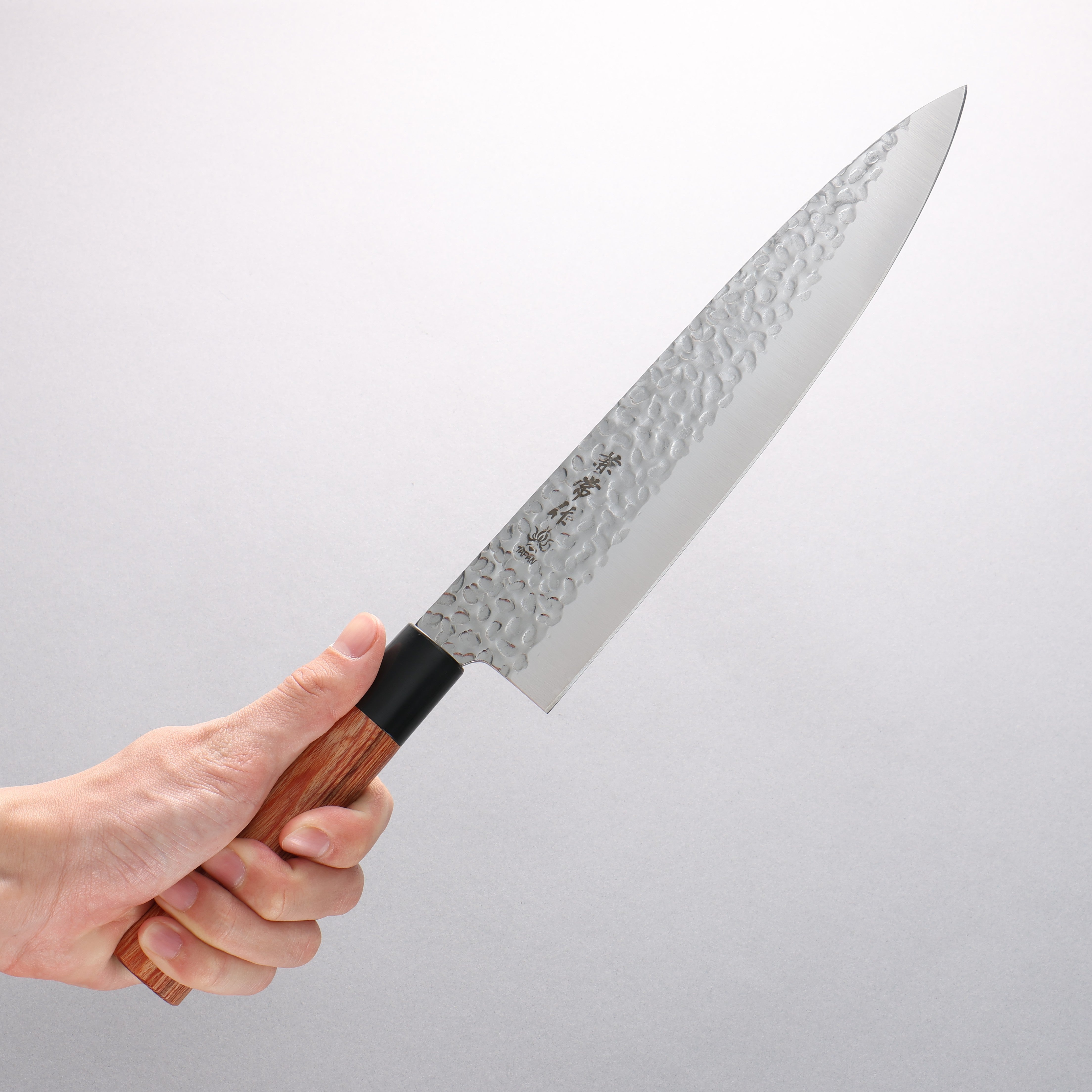 Kanetsune DSR-1K6 Hammered Gyuto 240mm Red Pakka wood Handle - Japanny - Best Japanese Knife