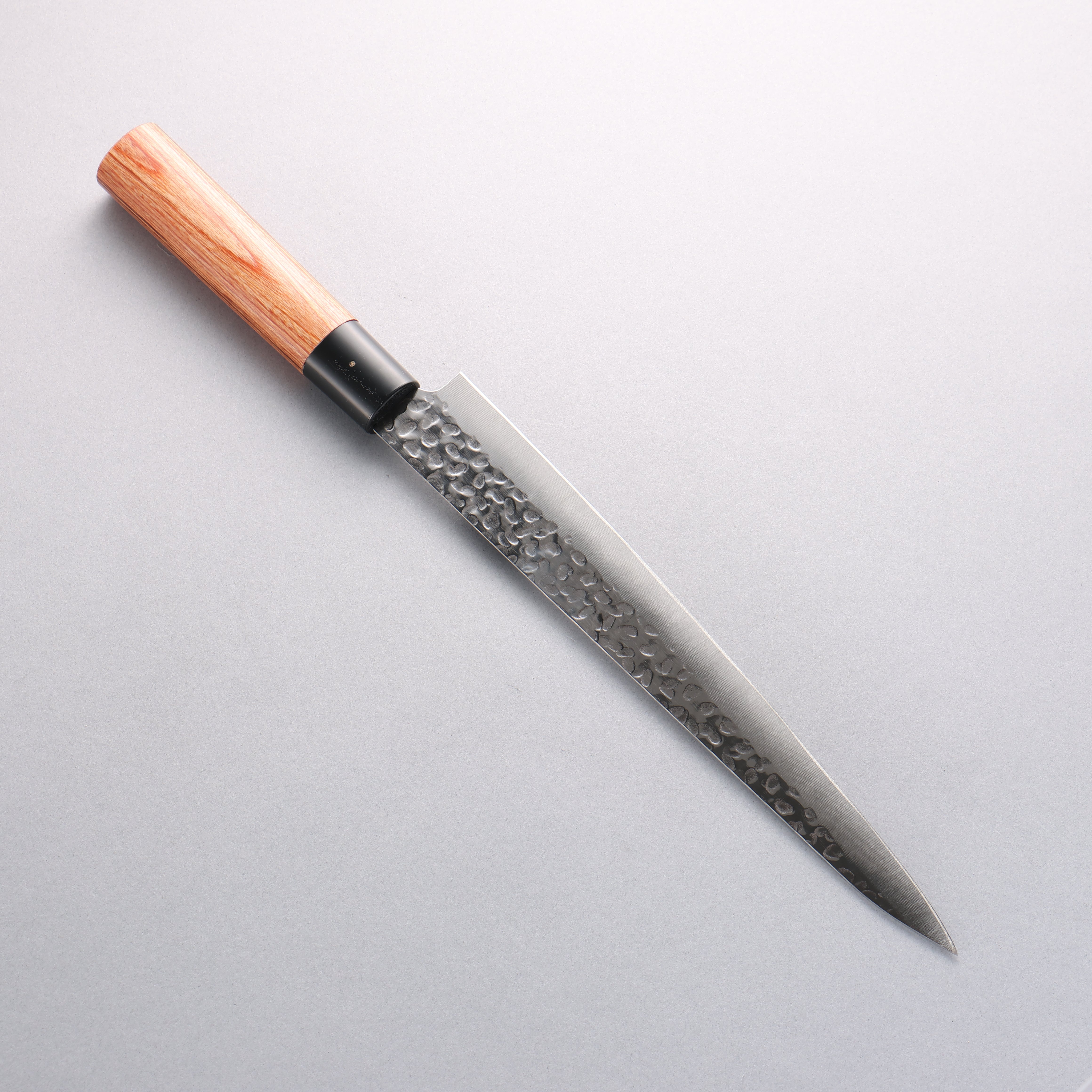 Kanetsune DSR-1K6 Hammered Sujihiki 240mm Red Pakka wood Handle - Japanny - Best Japanese Knife