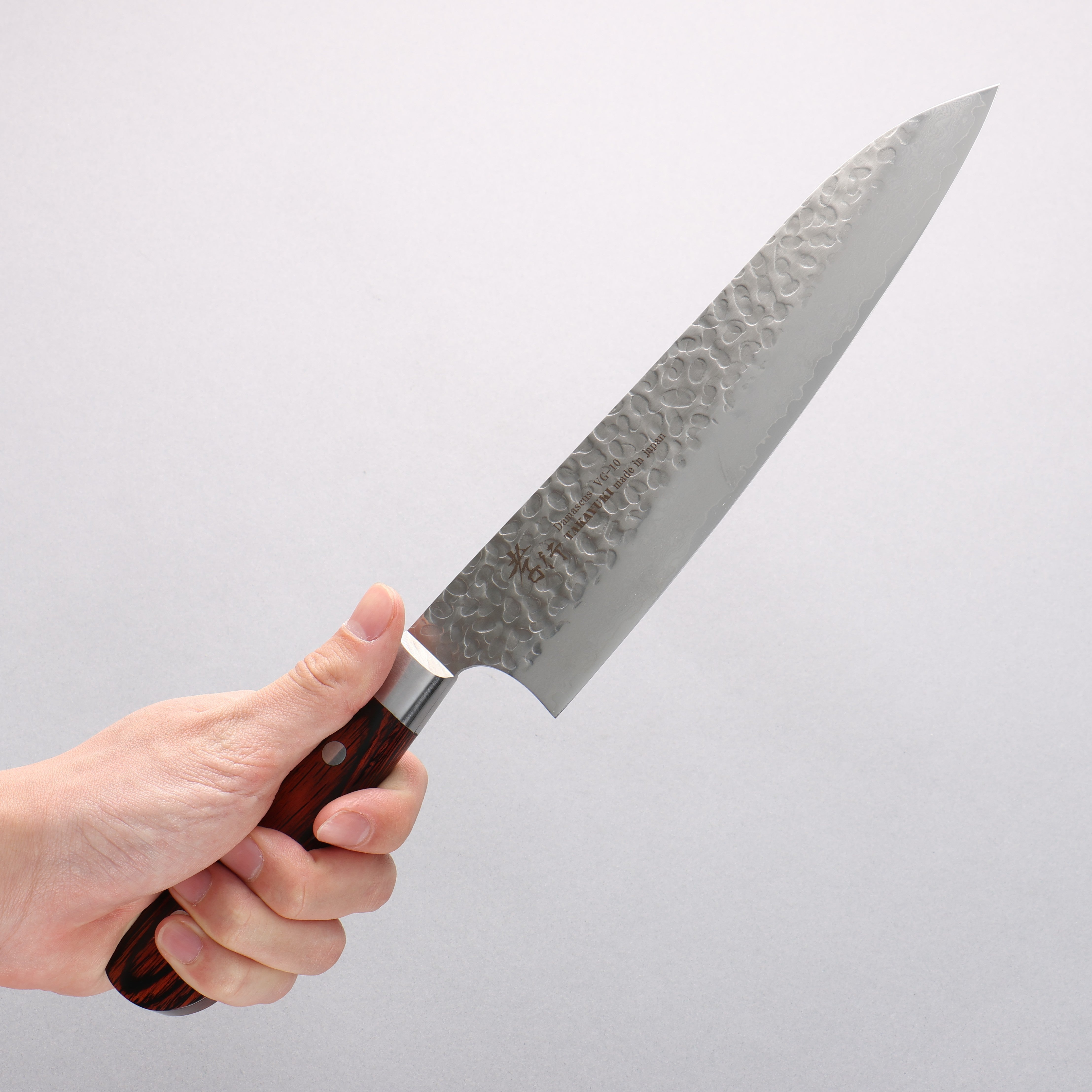 Sakai Takayuki VG10 33 Layer Damascus Gyuto 210mm Mahogany Pakka wood Handle - Japanny - Best Japanese Knife