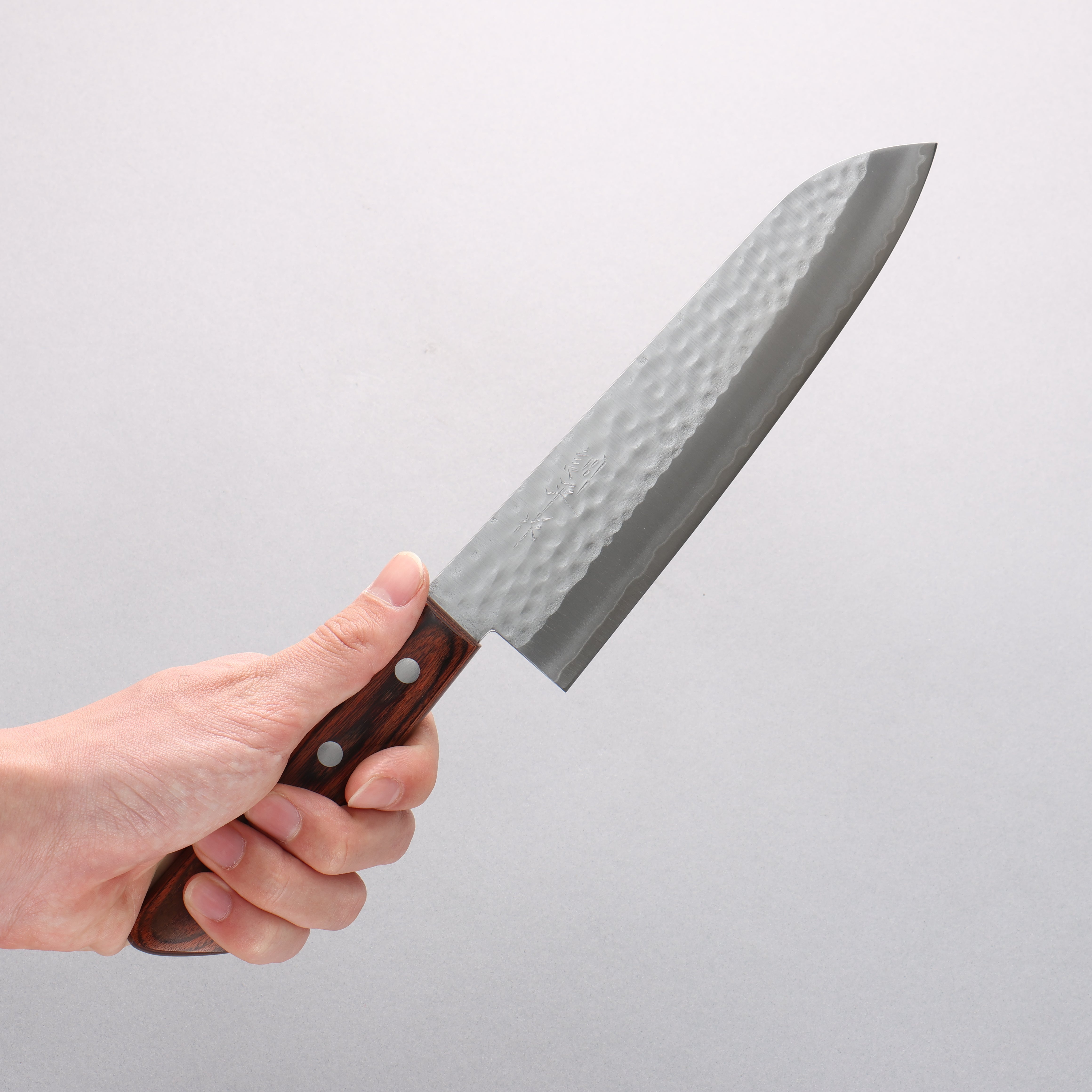 Kunihira VG1 Hammered Gyuto 180mm Mahogany Handle - Japanny - Best Japanese Knife