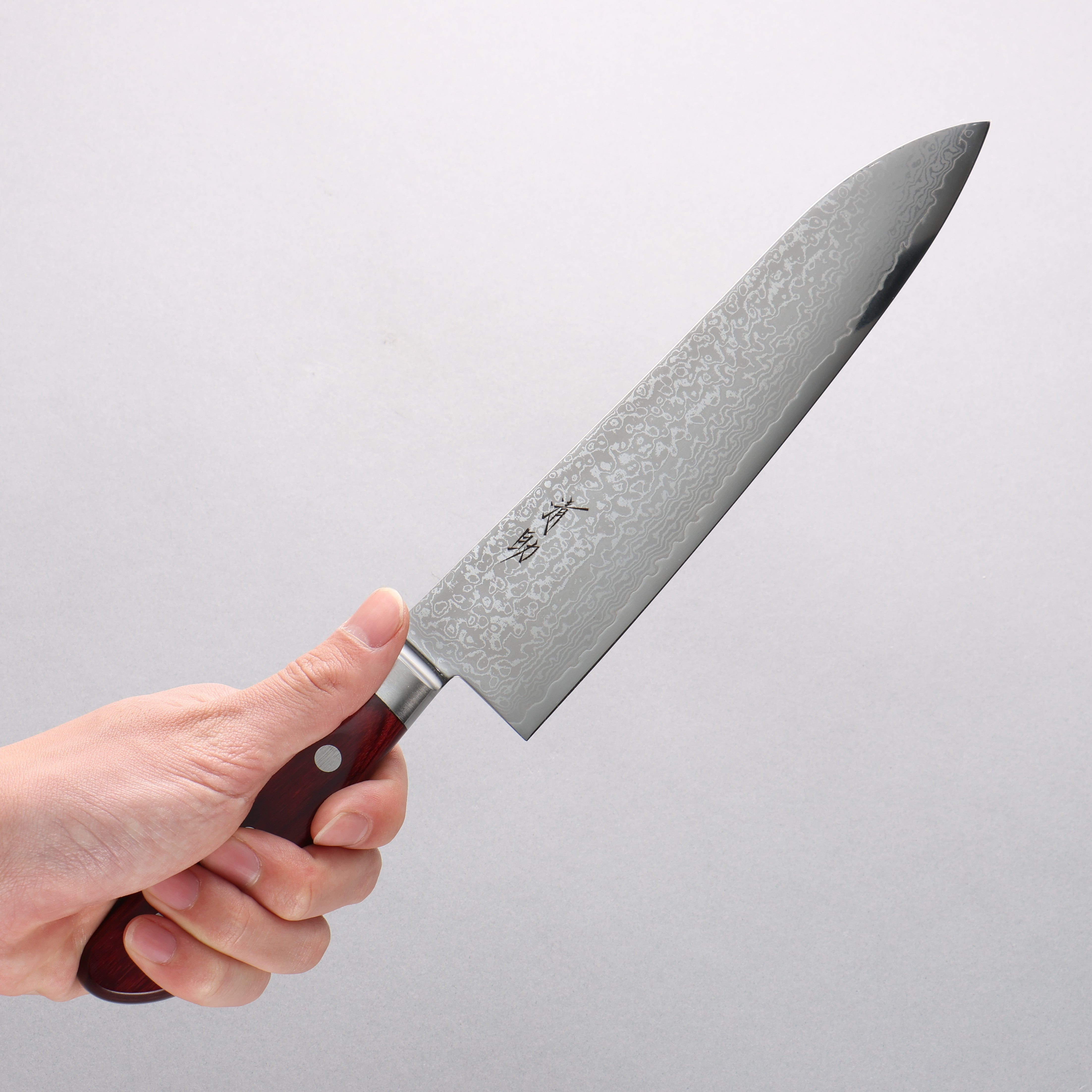 Seisuke VG10 33 Layer Mirrored Finish Damascus Gyuto 210mm Red Pakka wood Handle - Japanny - Best Japanese Knife