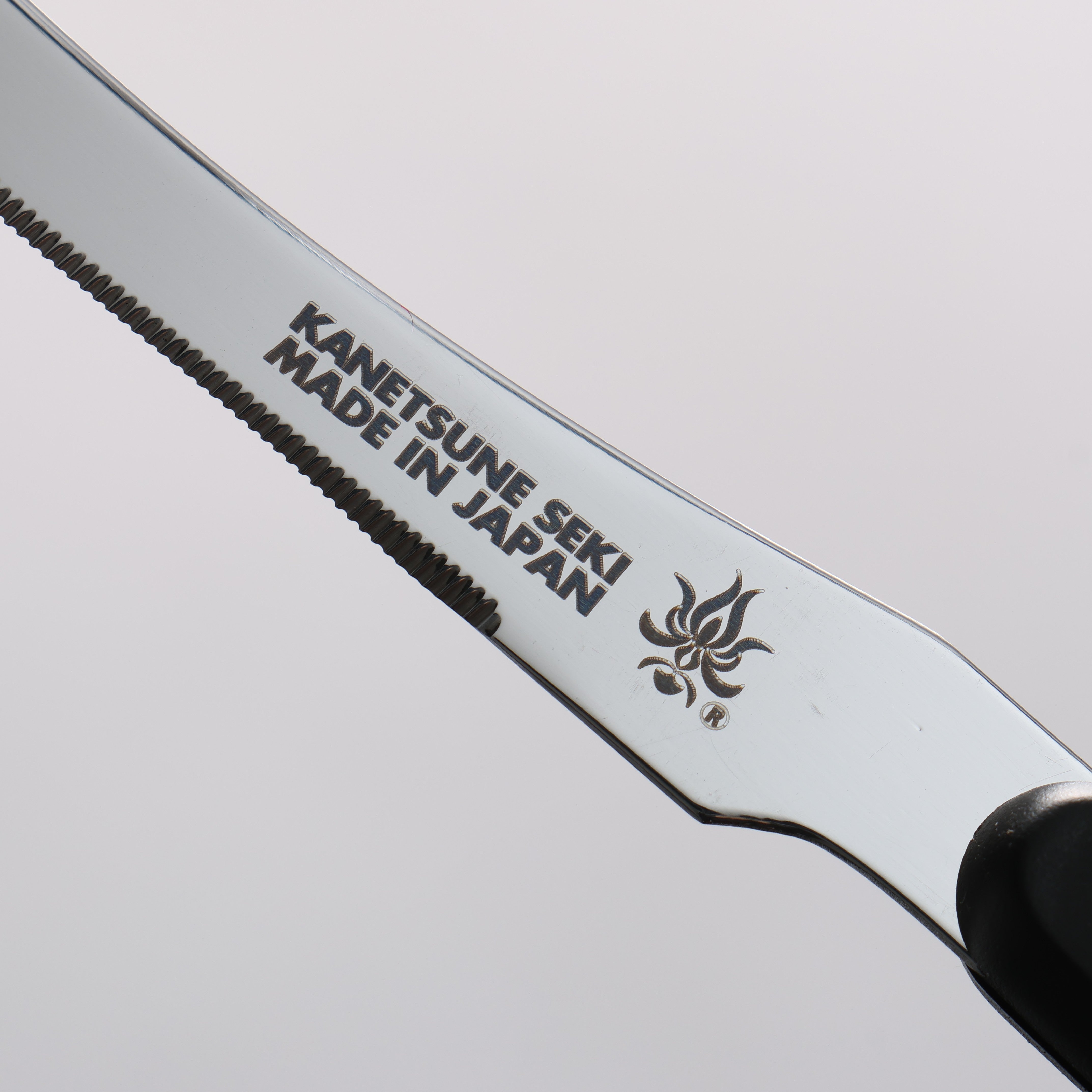 Kanetsune Stainless Steel Tomato Slicer 110mm Black Plastic Handle - Japanny - Best Japanese Knife