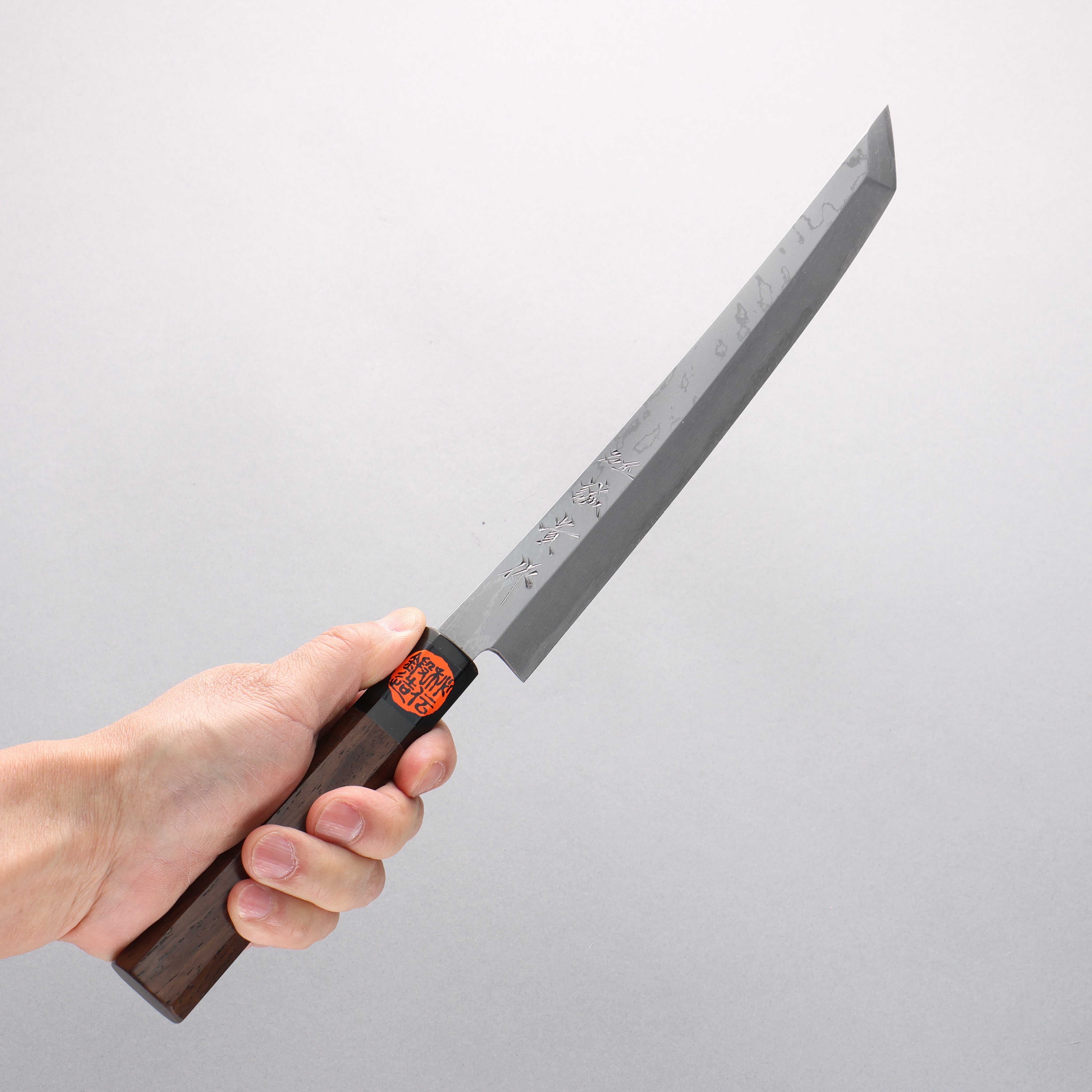 Shigeki Tanaka Blue Steel No.2 Damascus Sakimaru Takohiki 240mm Walnut Handle - Japanny - Best Japanese Knife