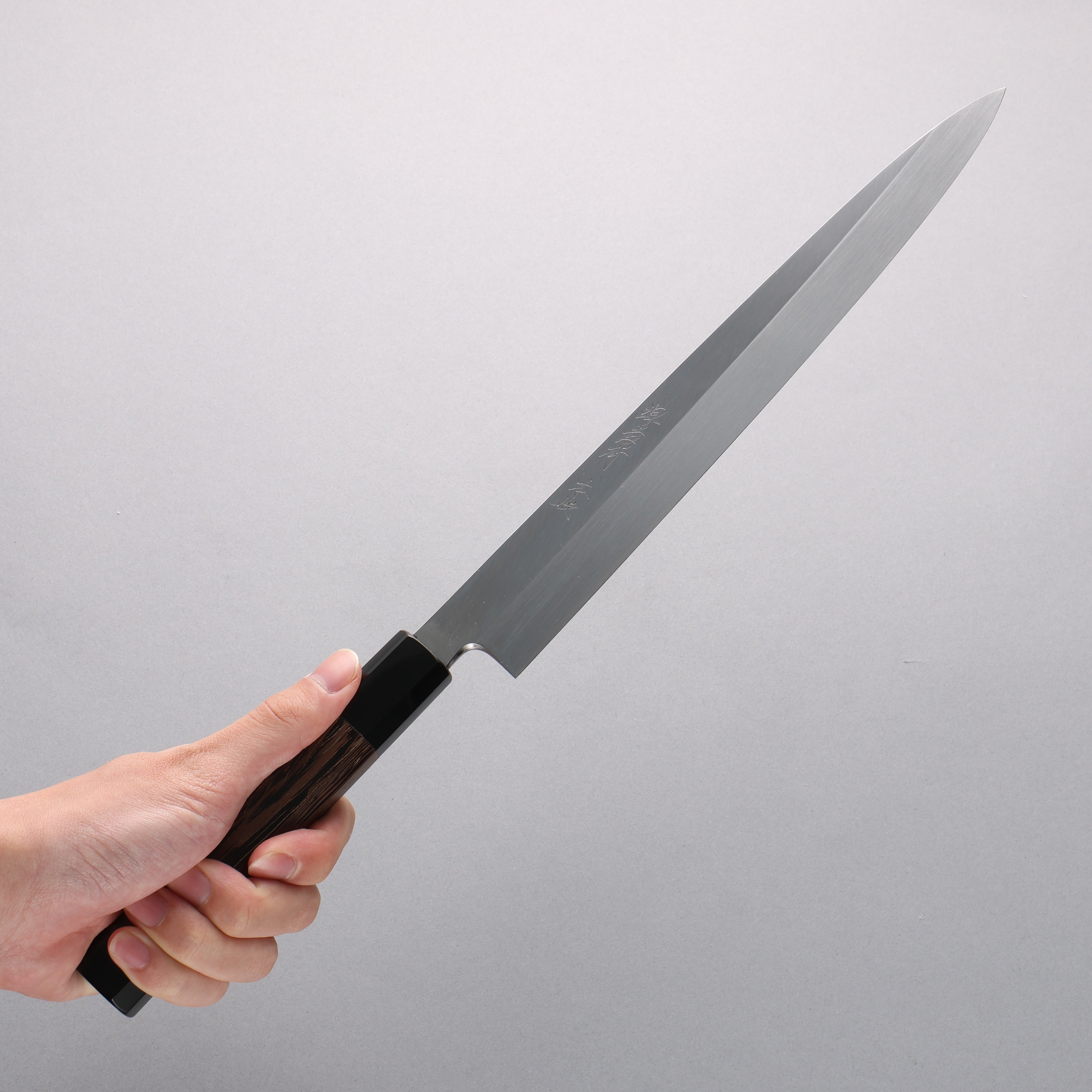 Sakai Takayuki Honyaki White Steel No.2 Yanagiba Wenge with Double Water Buffalo Ring Handle - Japanny - Best Japanese Knife