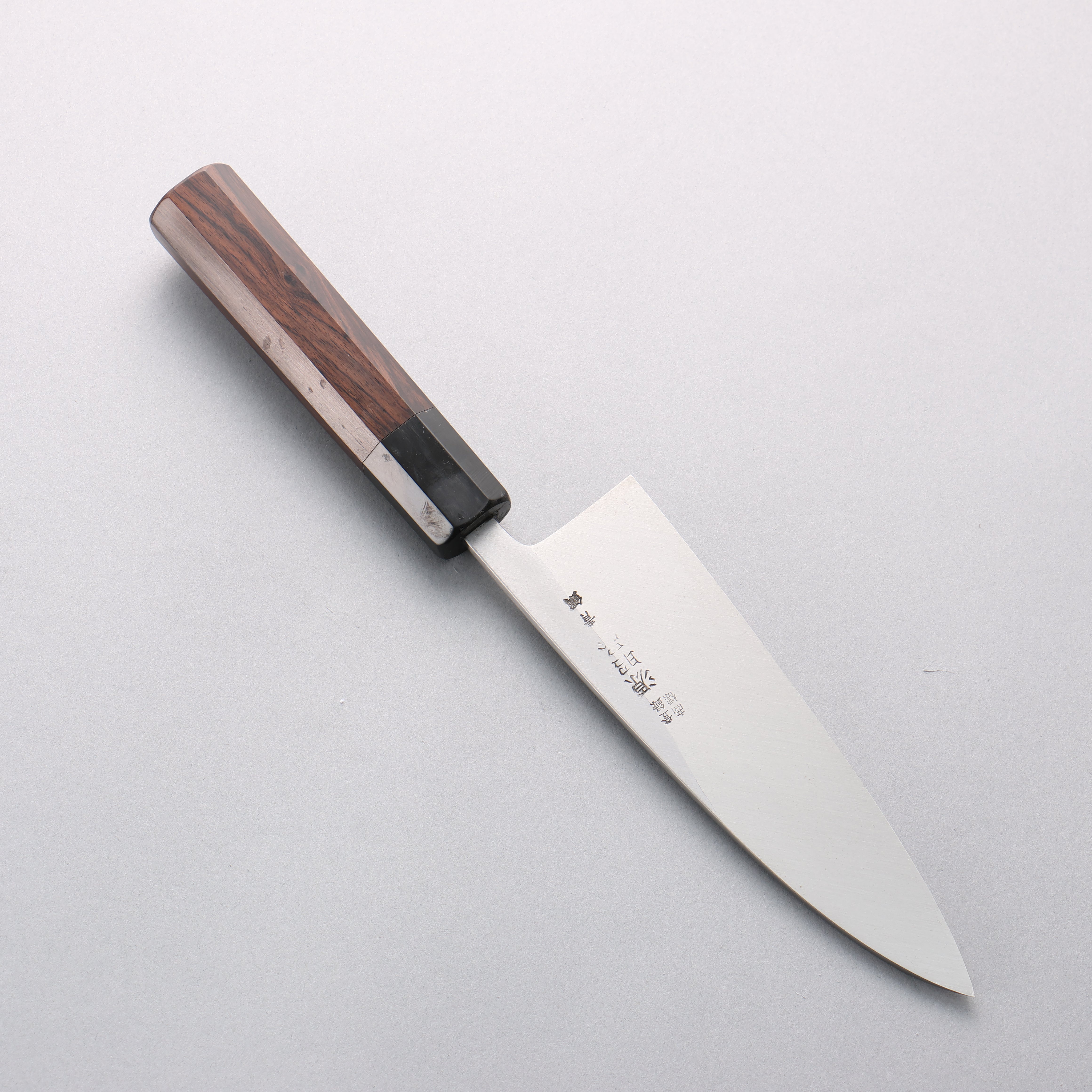 Minamoto Akitada Blue Steel No.2 Aideba 165mm Ebony Wood (ferrule: Black Water Buffalo Horn) Handle - Japanny - Best Japanese Knife