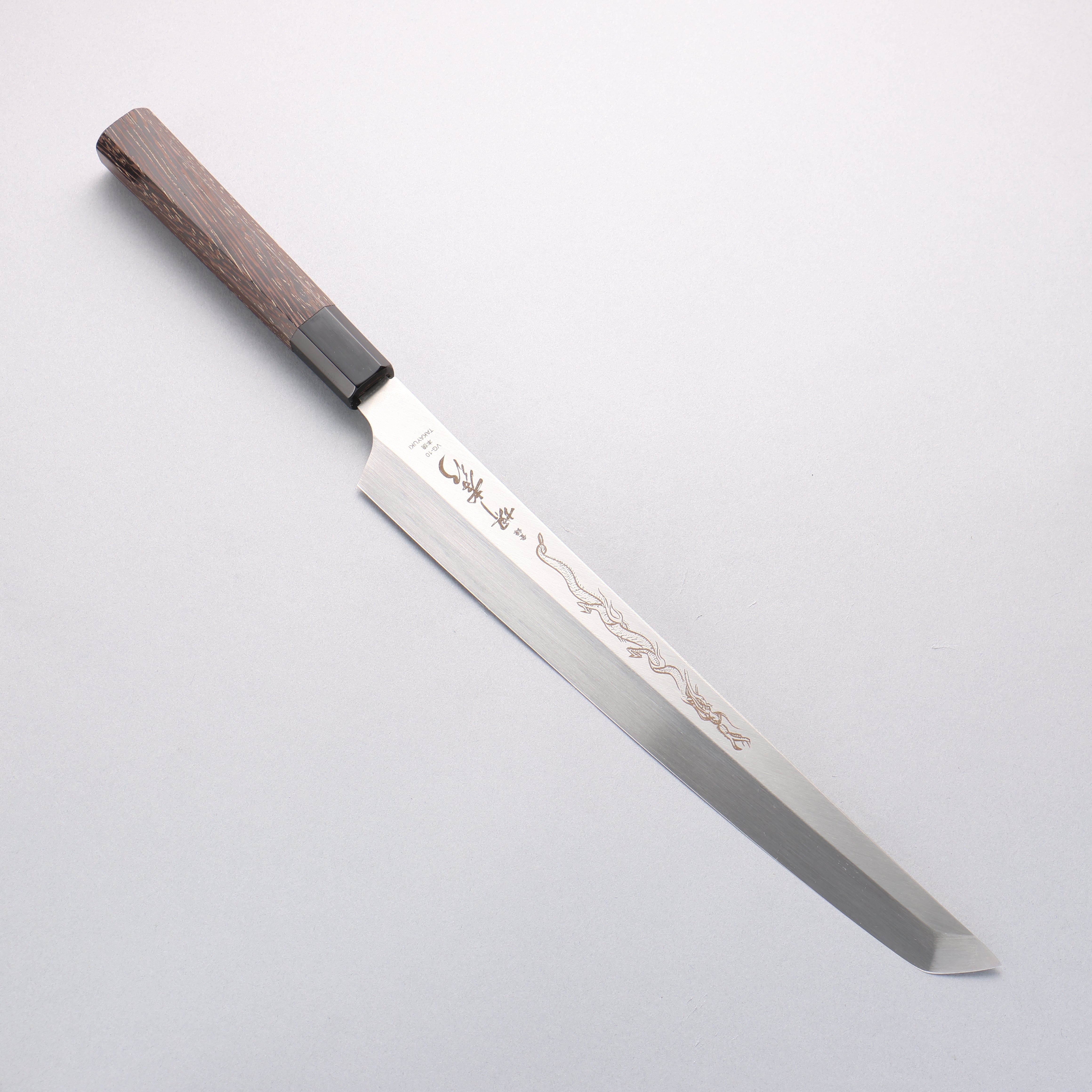 Sakai Takayuki Honyaki VG10 Dragon engraving Sakimaru Yanagiba 300mm Wenge Handle with Sheath - Japanny - Best Japanese Knife