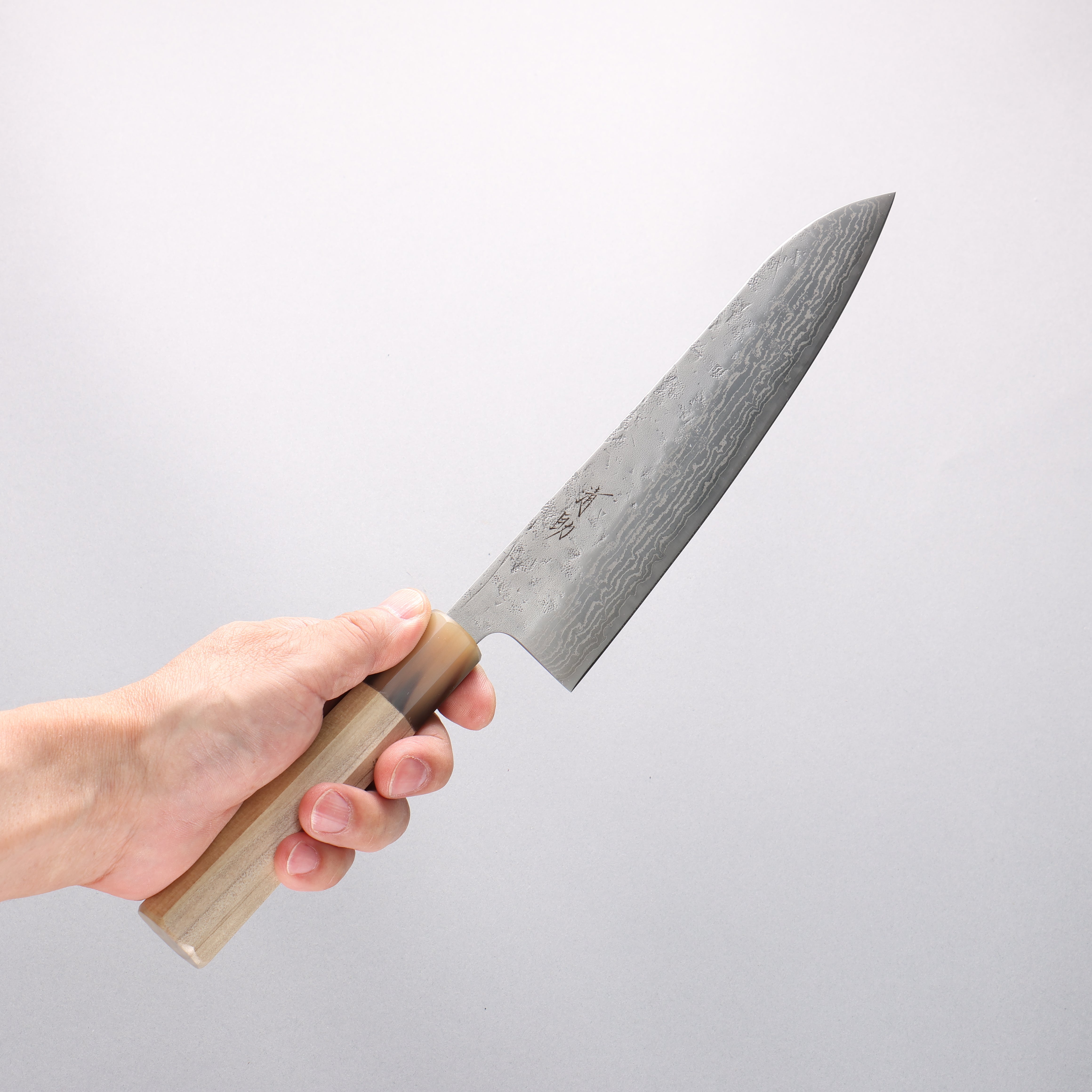 Seisuke Swedish Steel-stn Damascus Washiji Gyuto 210mm Magnolia Handle - Japanny - Best Japanese Knife