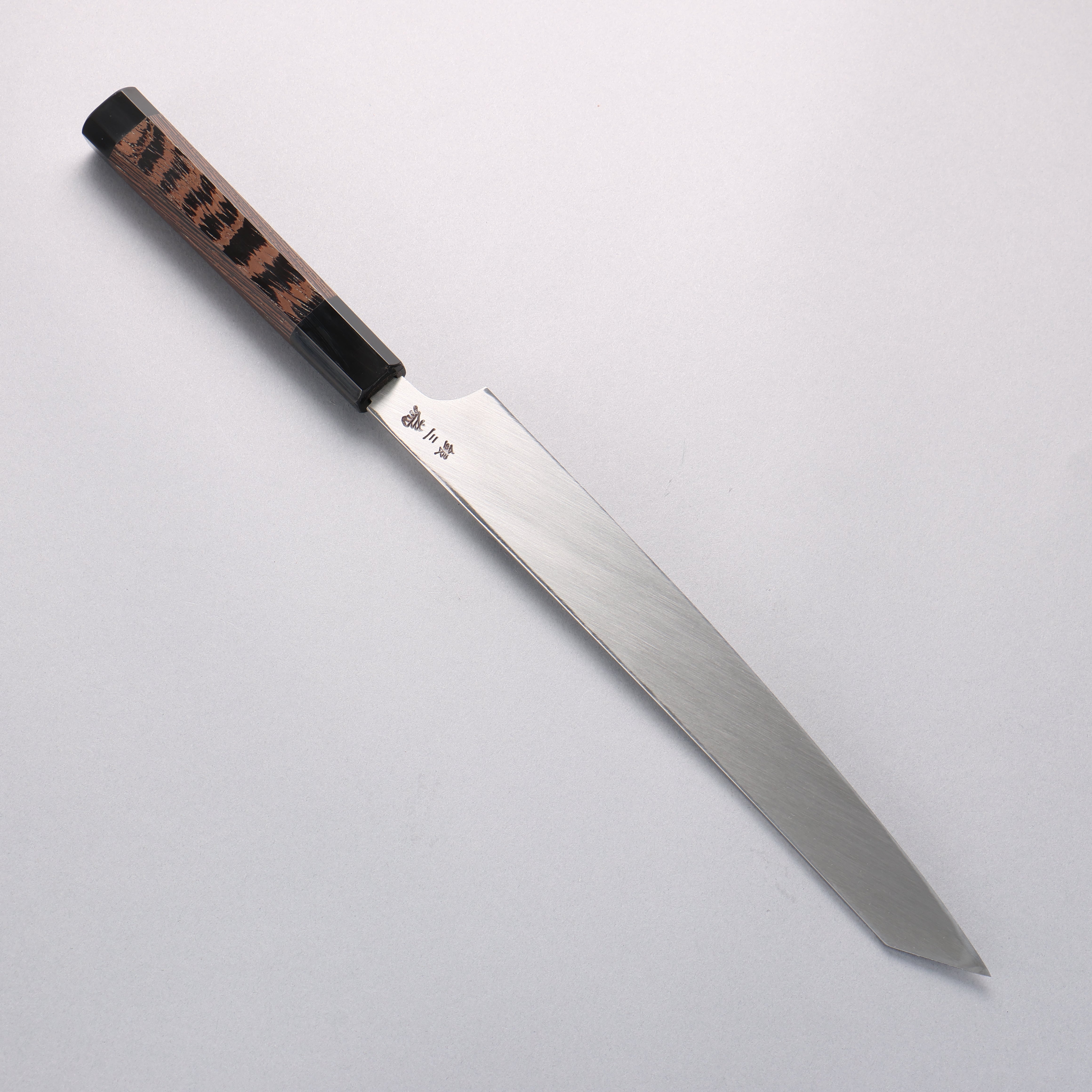 Sakai Takayuki Hien Silver Steel No.3 Yanagiba Wenge with Double Water Buffalo Ring Handle with Sheath - Japanny - Best Japanese Knife