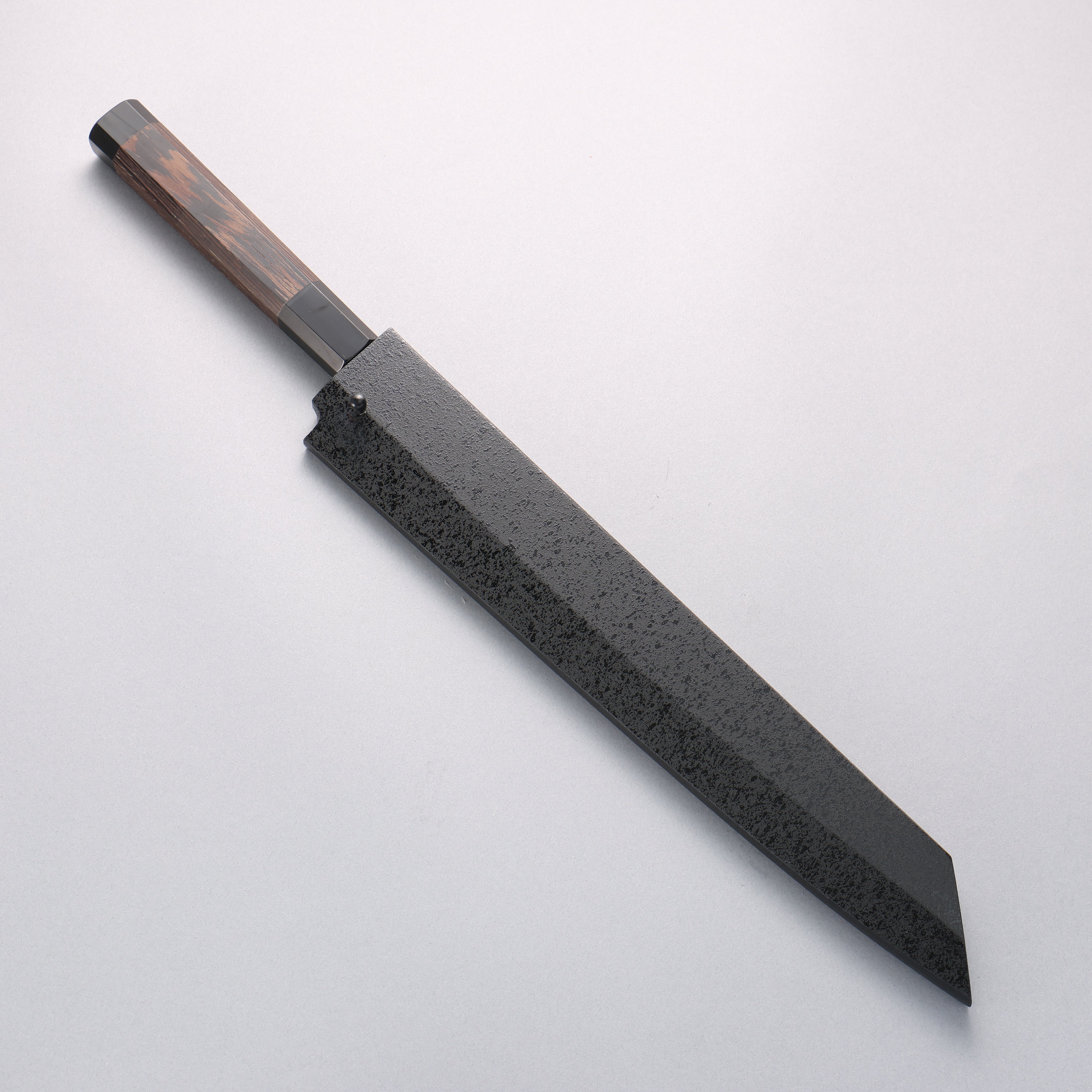 Sakai Takayuki Hien Silver Steel No.3 Yanagiba Wenge with Double Water Buffalo Ring Handle with Sheath - Japanny - Best Japanese Knife