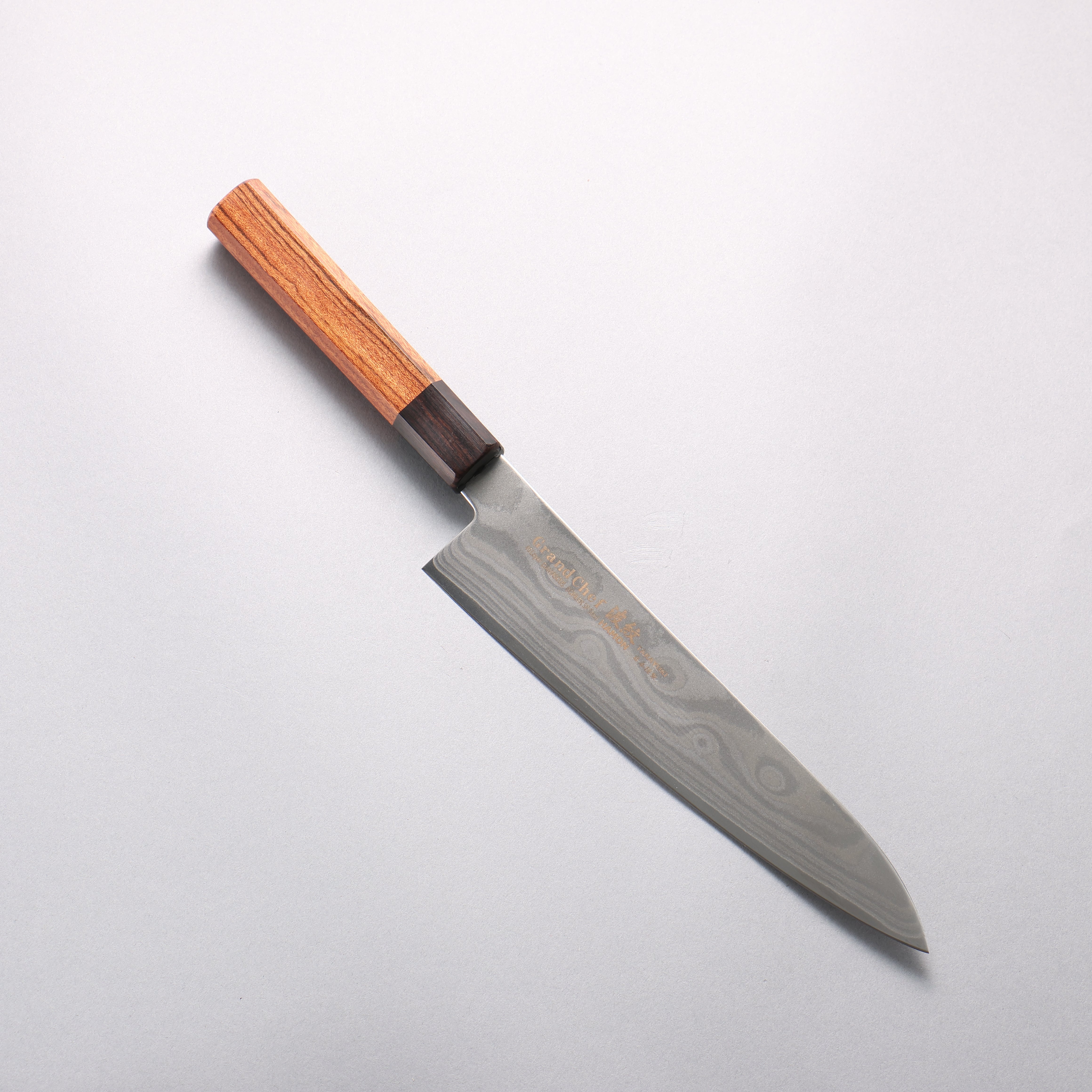 Sakai Takayuki Grand Chef Hamon B��hler SP Steel 45 Layer Damascus Gyuto 210mm Rosewood (Ferrule: Black Pakka Wood) Handle - Japanny - Best Japanese Knife
