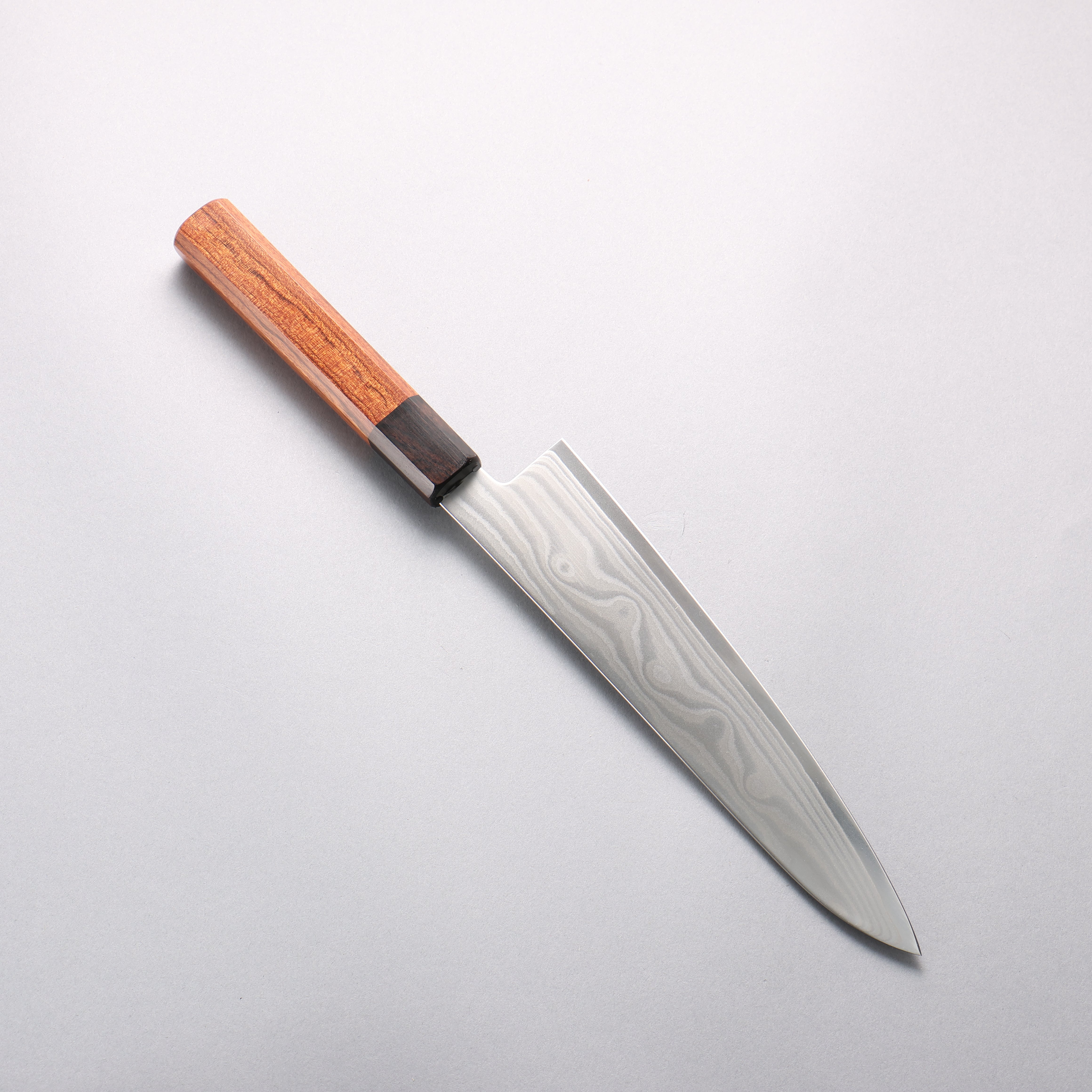 Sakai Takayuki Grand Chef Hamon B��hler SP Steel 45 Layer Damascus Gyuto 210mm Rosewood (Ferrule: Black Pakka Wood) Handle - Japanny - Best Japanese Knife