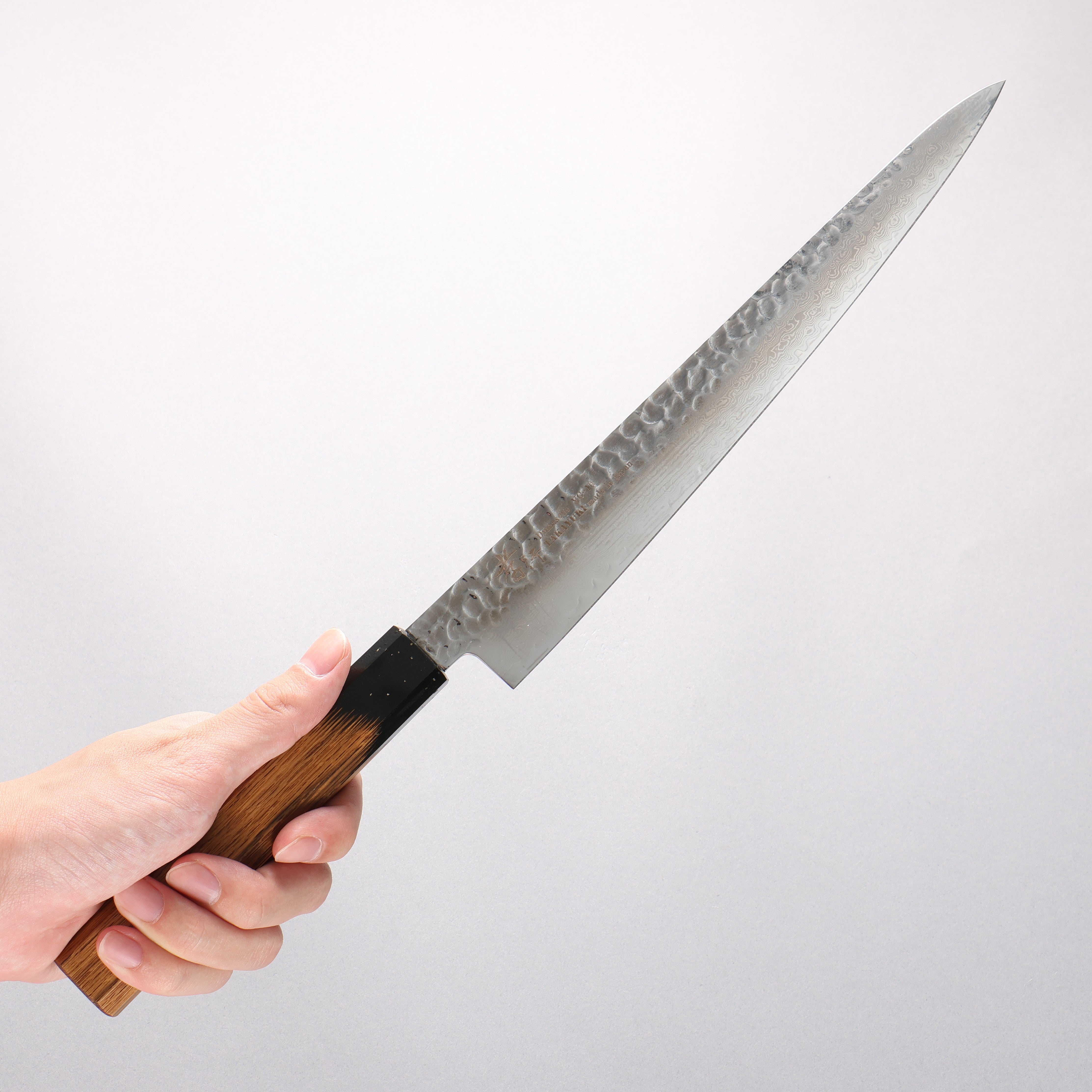 Sakai Takayuki VG10 33 Layer Damascus Sujihiki 240mm Live oak Lacquered (Kokushin) Handle - Japanny - Best Japanese Knife