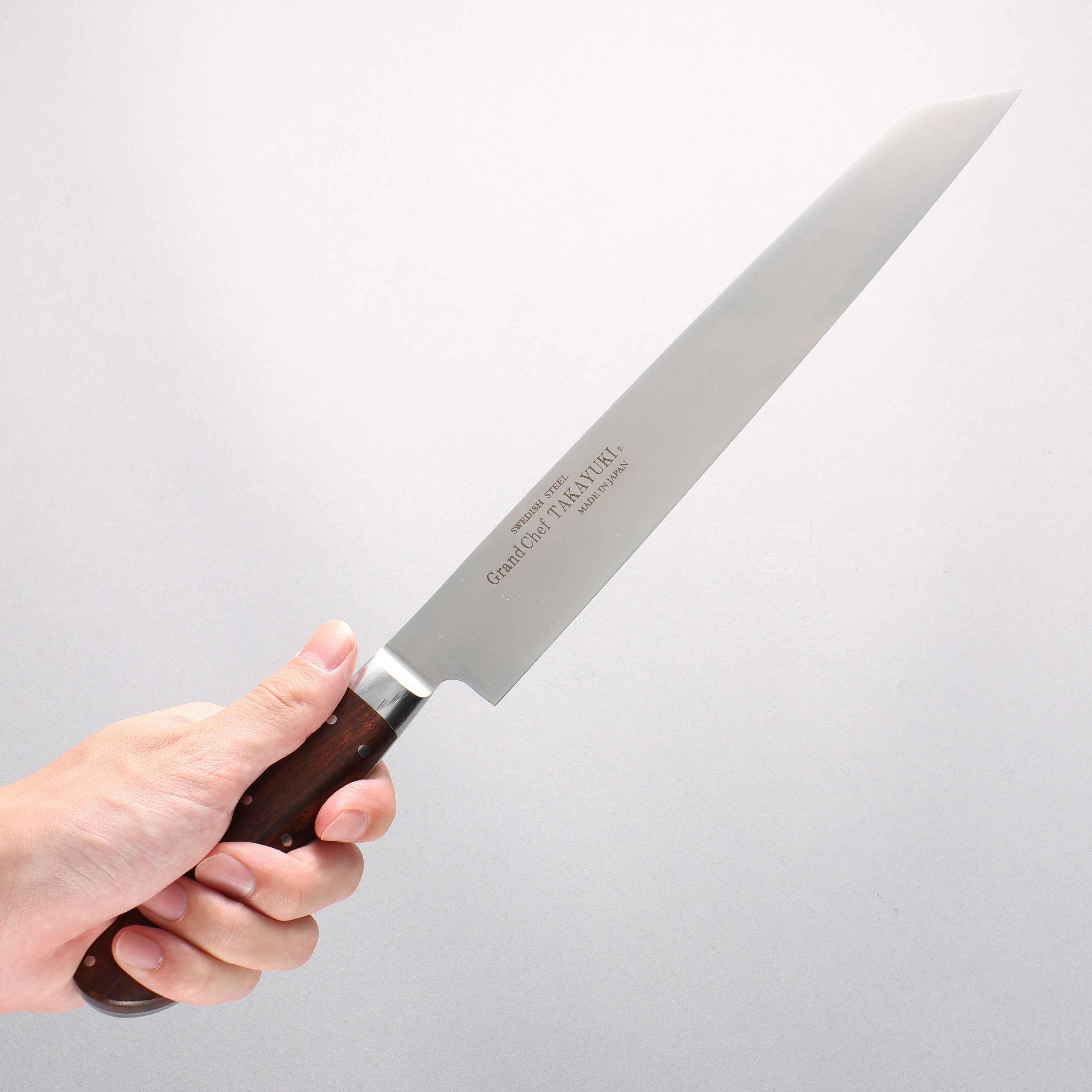 Sakai Takayuki Grand Chef [Left Handed] Swedish Steel-stn Kiritsuke Yanagiba 260mm Desert Ironwood(Sugihara model) Handle with Sheath - Japanny - Best Japanese Knife