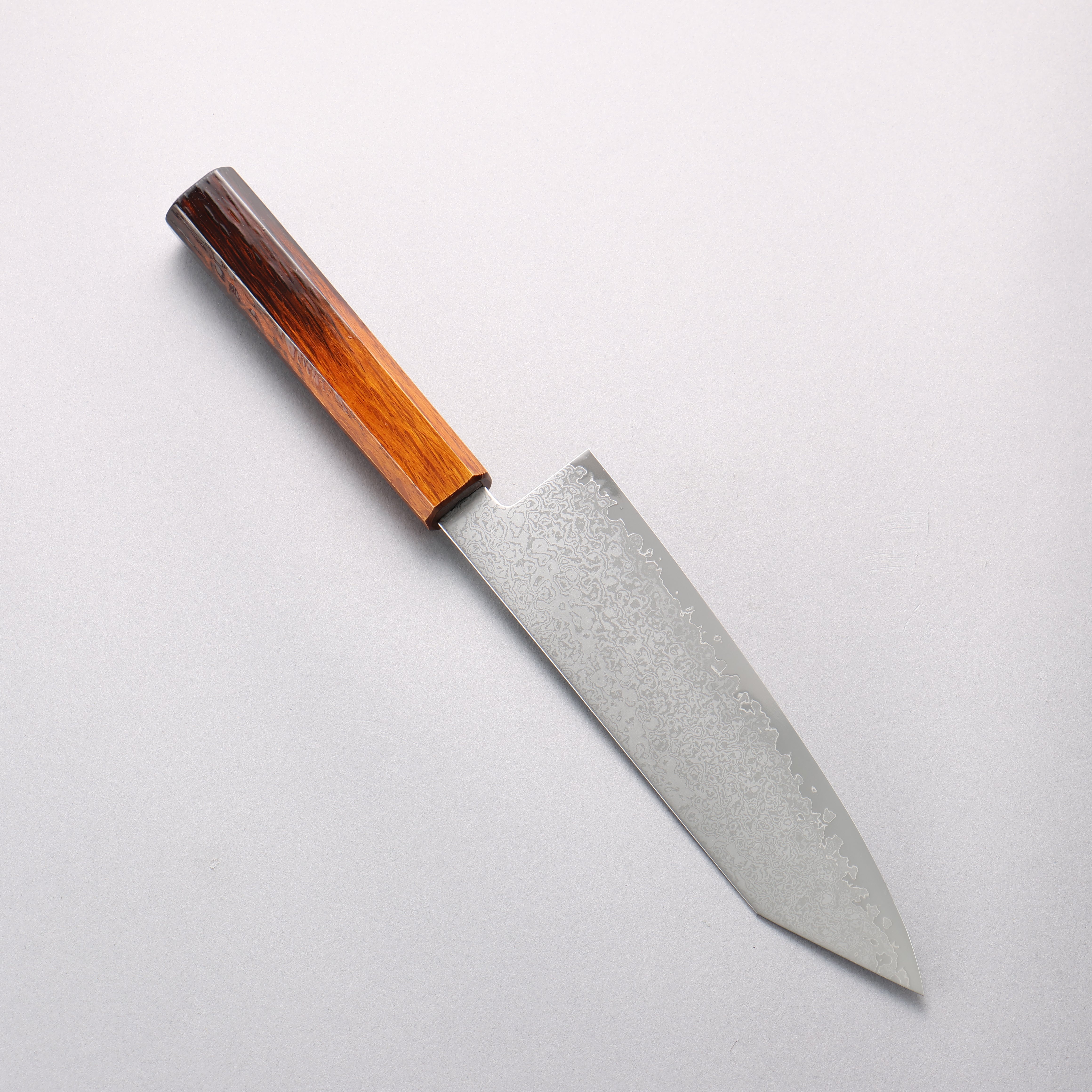 Seisuke VG10 Damascus Kiritsuke Santoku 180mm Burnt Wood Lacquered Handle - Japanny - Best Japanese Knife