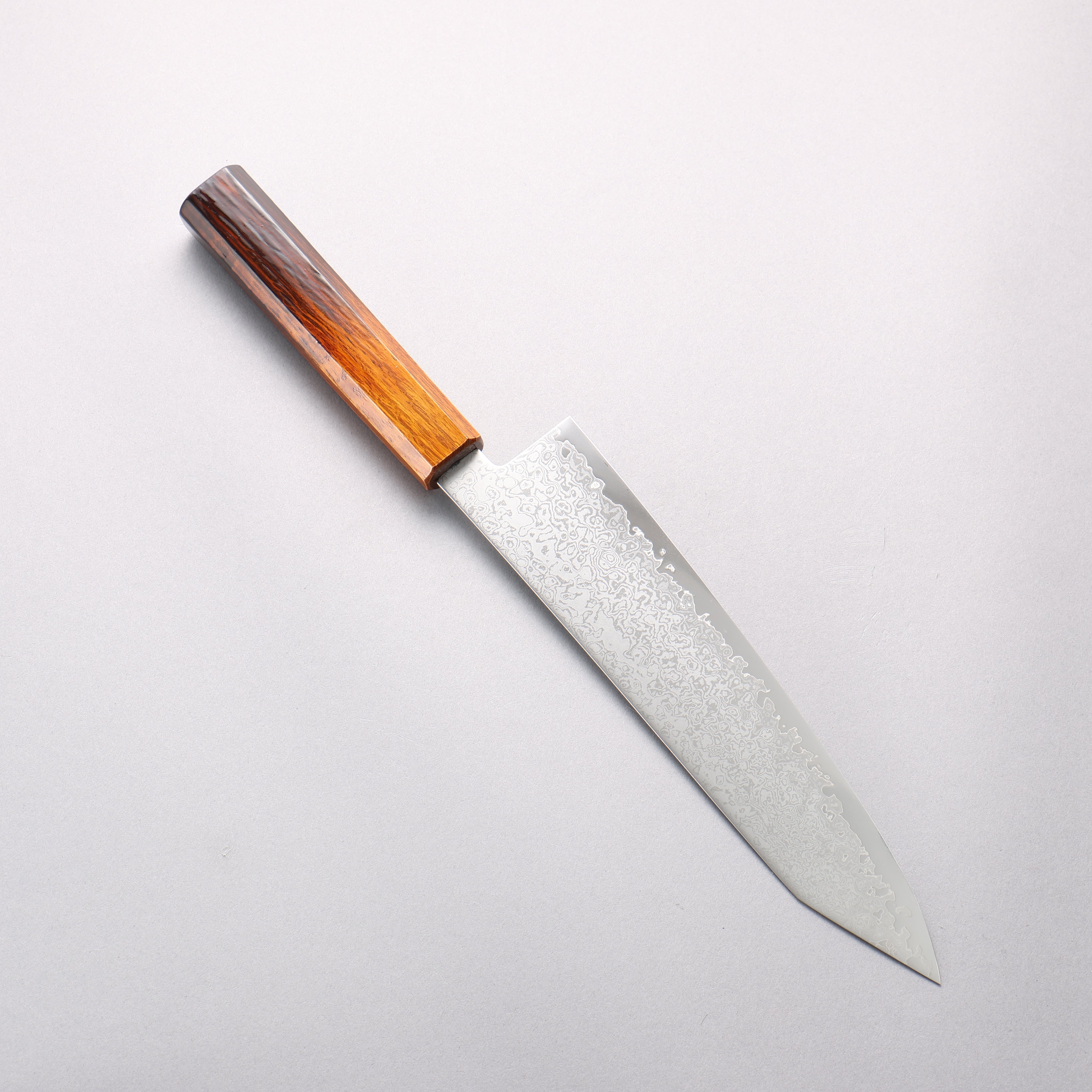 Seisuke VG10 Damascus Kiritsuke Gyuto 210mm Burnt Wood Lacquered Handle - Japanny - Best Japanese Knife