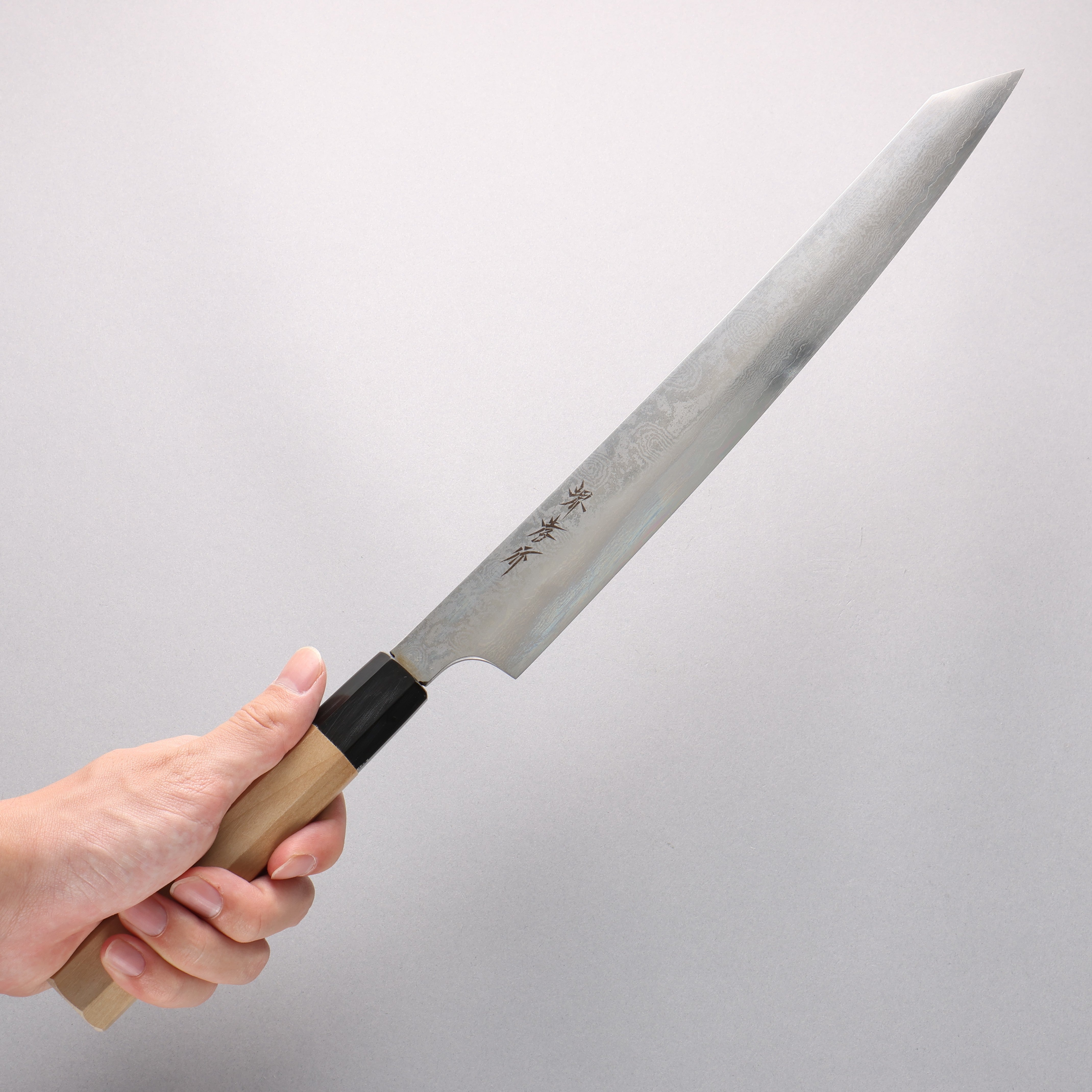 Sakai Takayuki Silver Steel No.3 Damascus Kengata Yanagiba 300mm - Japanny - Best Japanese Knife