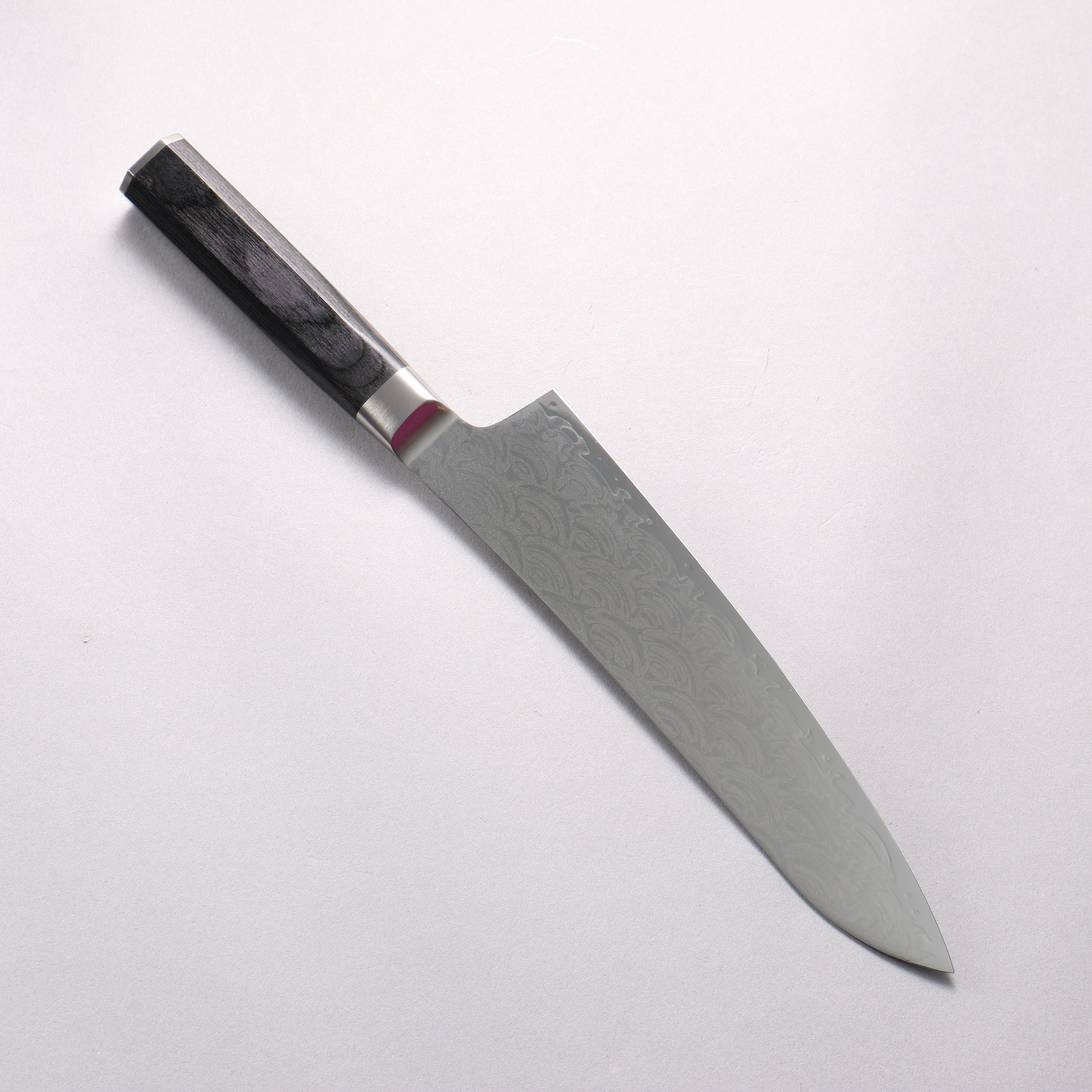 Sakai Takayuki Seigaiha (Blue Ocean Wave) B��hler SP Steel 45 Layer Damascus Migaki Finished Gyuto 210mm Black Pakka wood Handle - Japanny - Best Japanese Knife