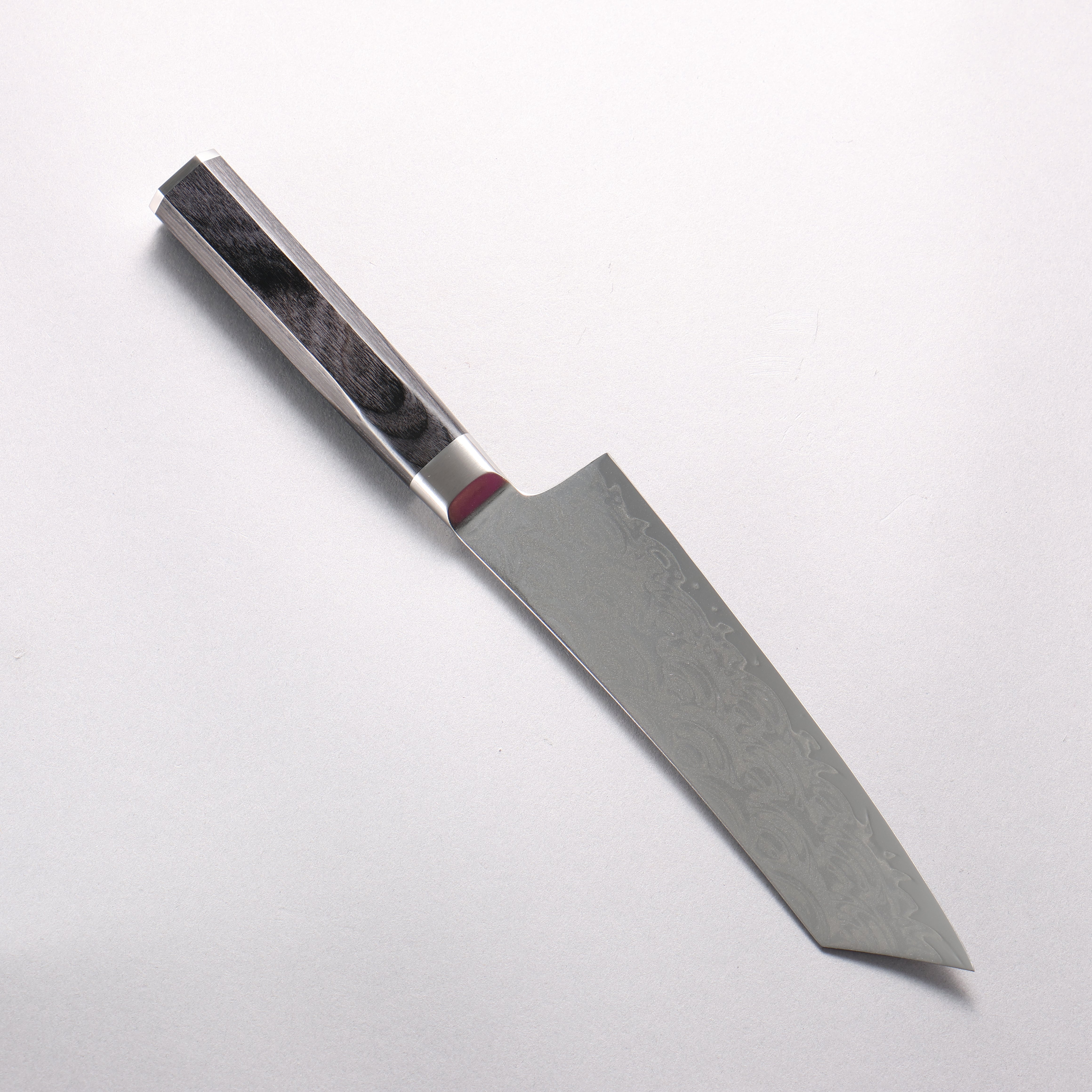 Sakai Takayuki Seigaiha (Blue Ocean Wave) B��hler SP Steel 45 Layer Damascus Migaki Finished Kengata Santoku 160mm Black Pakka wood Handle - Japanny - Best Japanese Knife