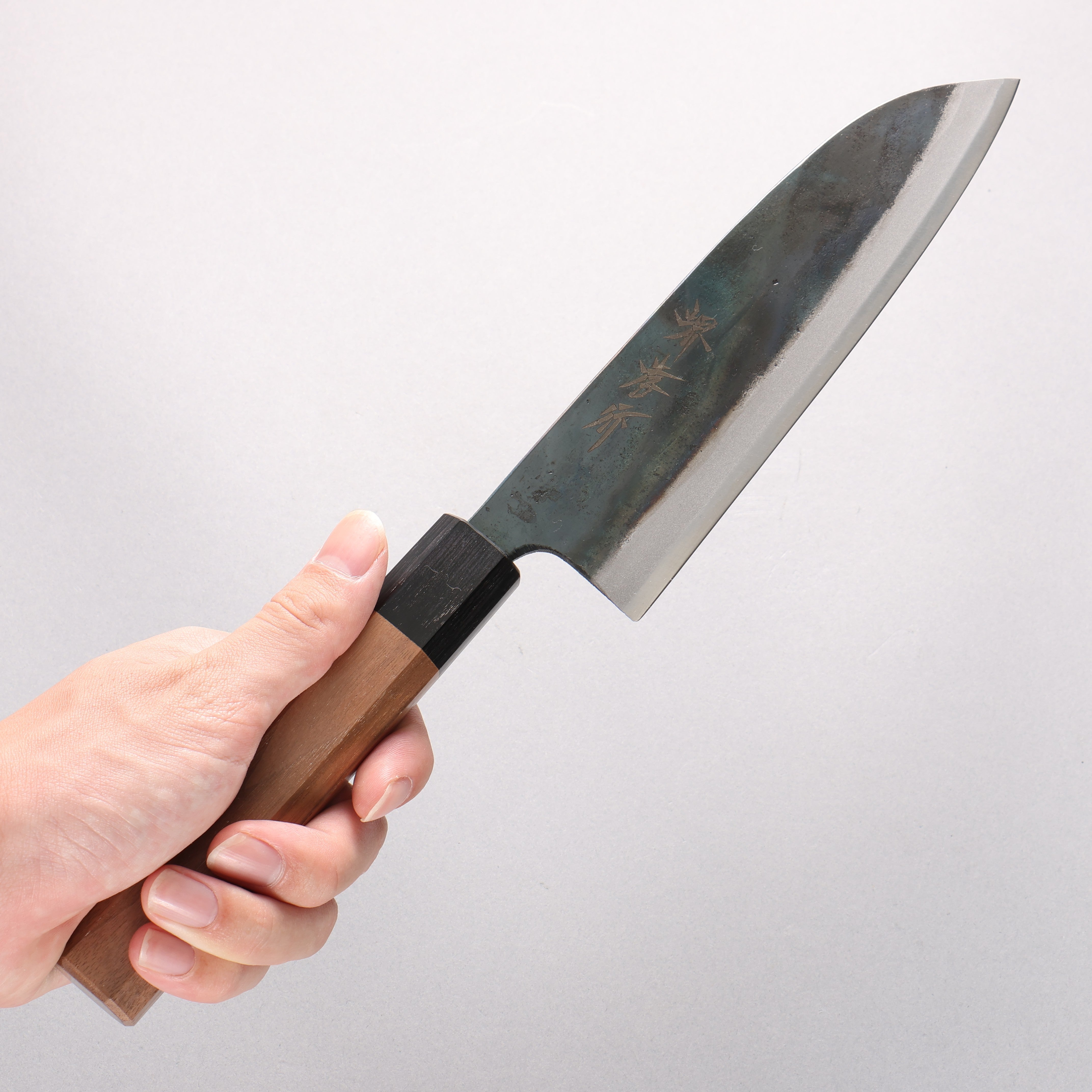 Sakai Takayuki Blue Steel No.2 Kurouchi Santoku 170mm - Japanny - Best Japanese Knife