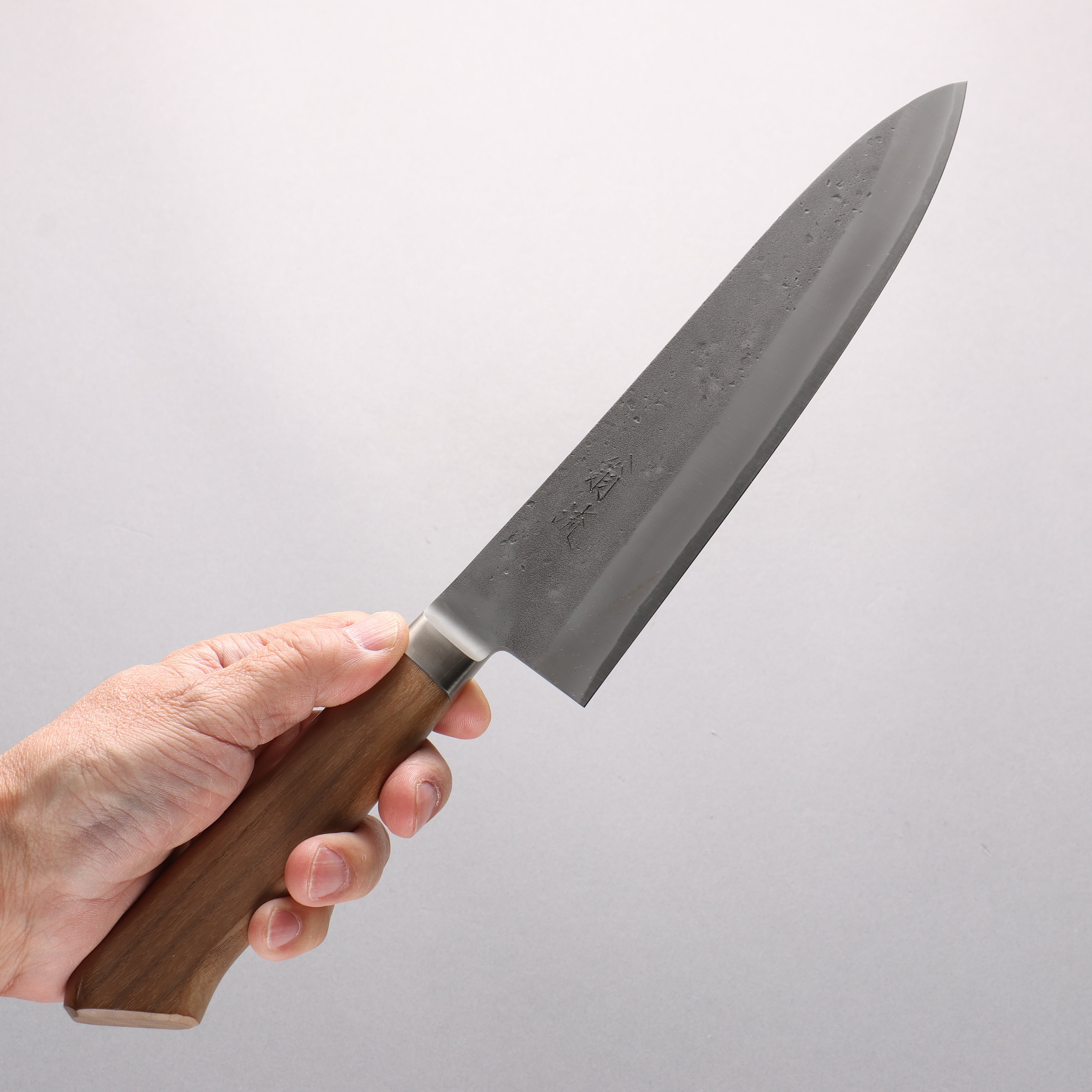 Oul Blue Steel Nashiji Gyuto 210mm Walnut Handle SN-01 - Japanny - Best Japanese Knife