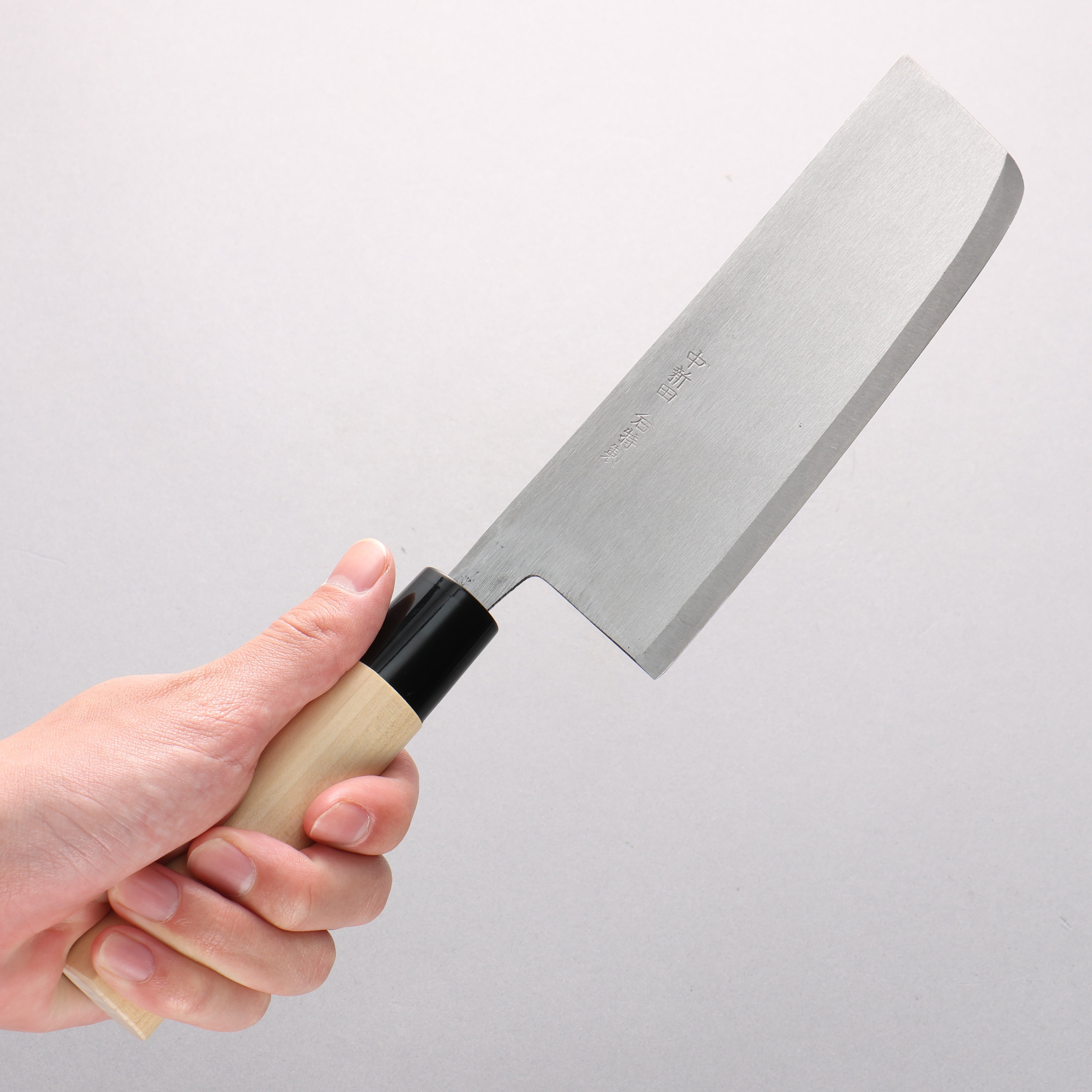Nakaniida White Steel No.2 Migaki Polish Finish Nakiri 165mm Magnolia Handle - Japanny - Best Japanese Knife