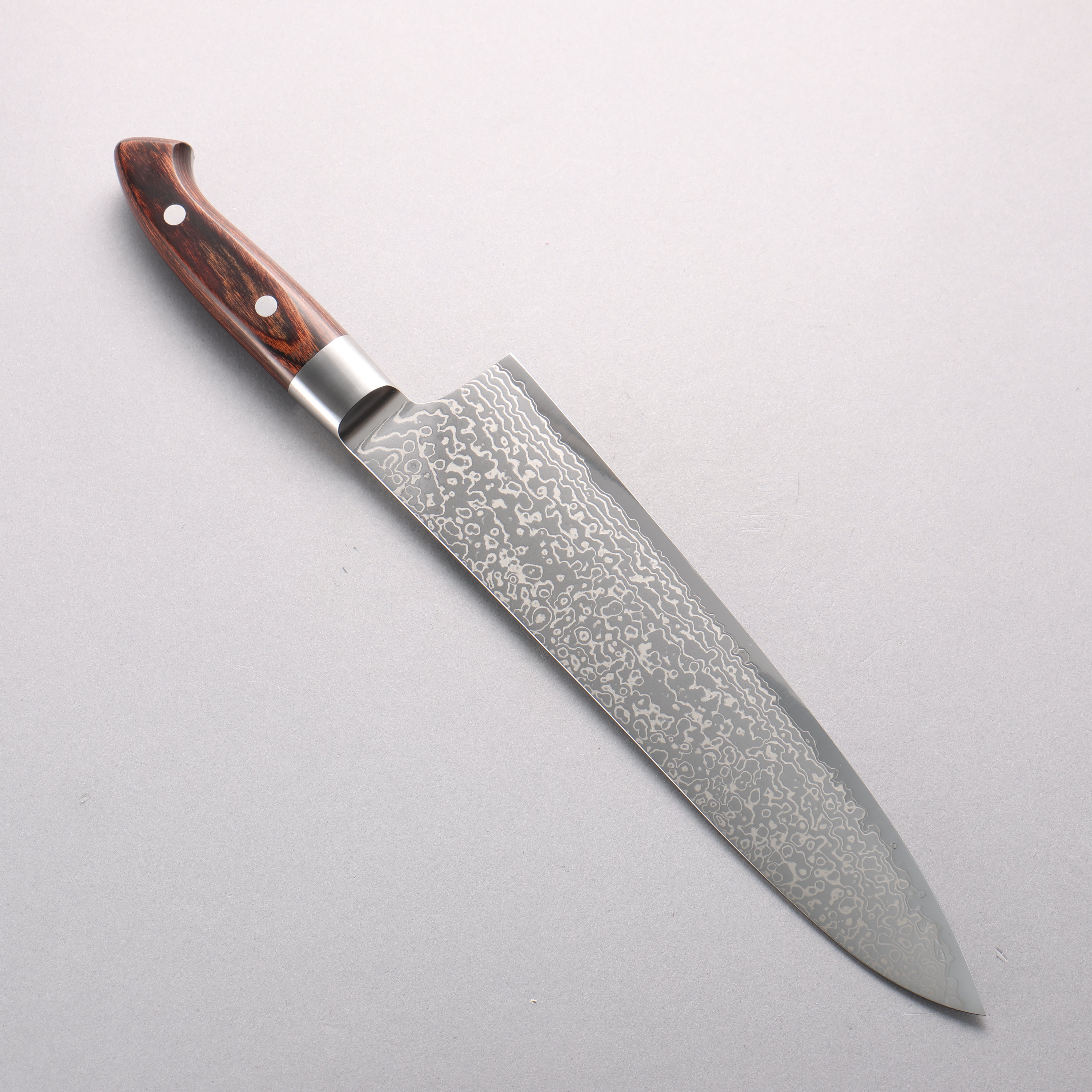 Kajin Blue Super Damascus Gyuto 240mm Mahogany Handle - Japanny - Best Japanese Knife