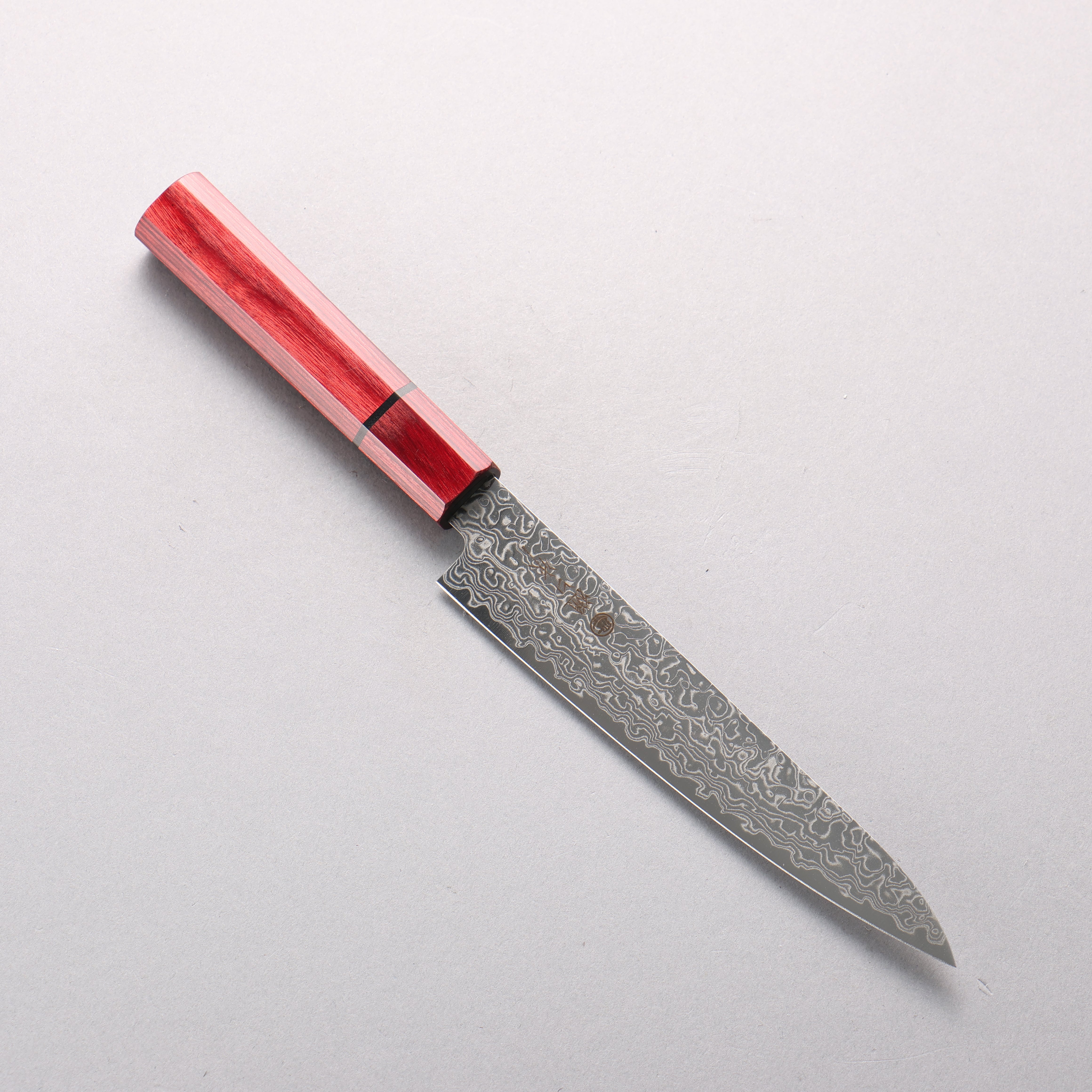 Higuchi SG2 Damascus Migaki Finished Petty-Utility 150mm Red Pakka wood Handle - Japanny - Best Japanese Knife