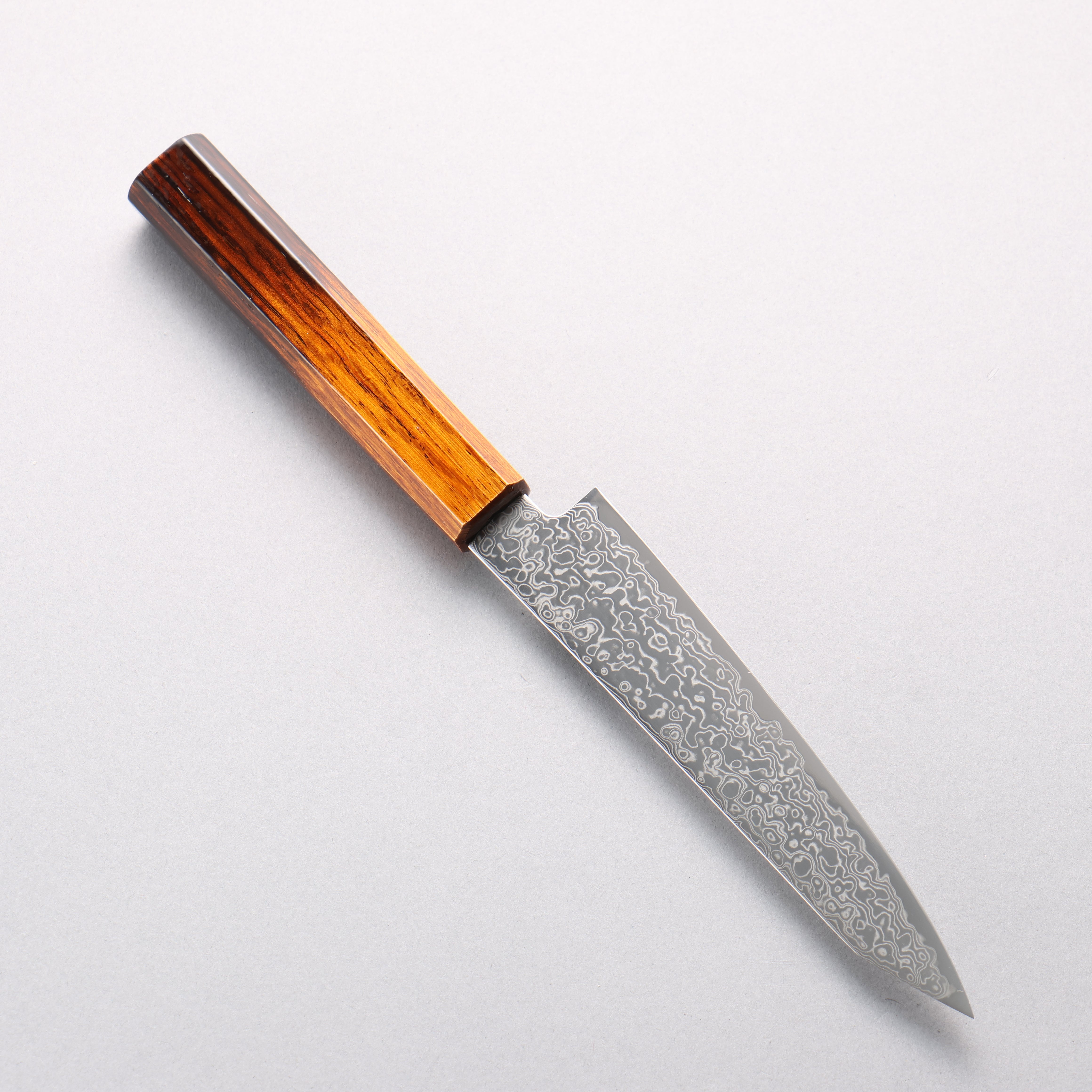 Seisuke SG2 Damascus Migaki Finished Petty-Utility 150mm Burnt Oak (Lacquered) Handle - Japanny - Best Japanese Knife
