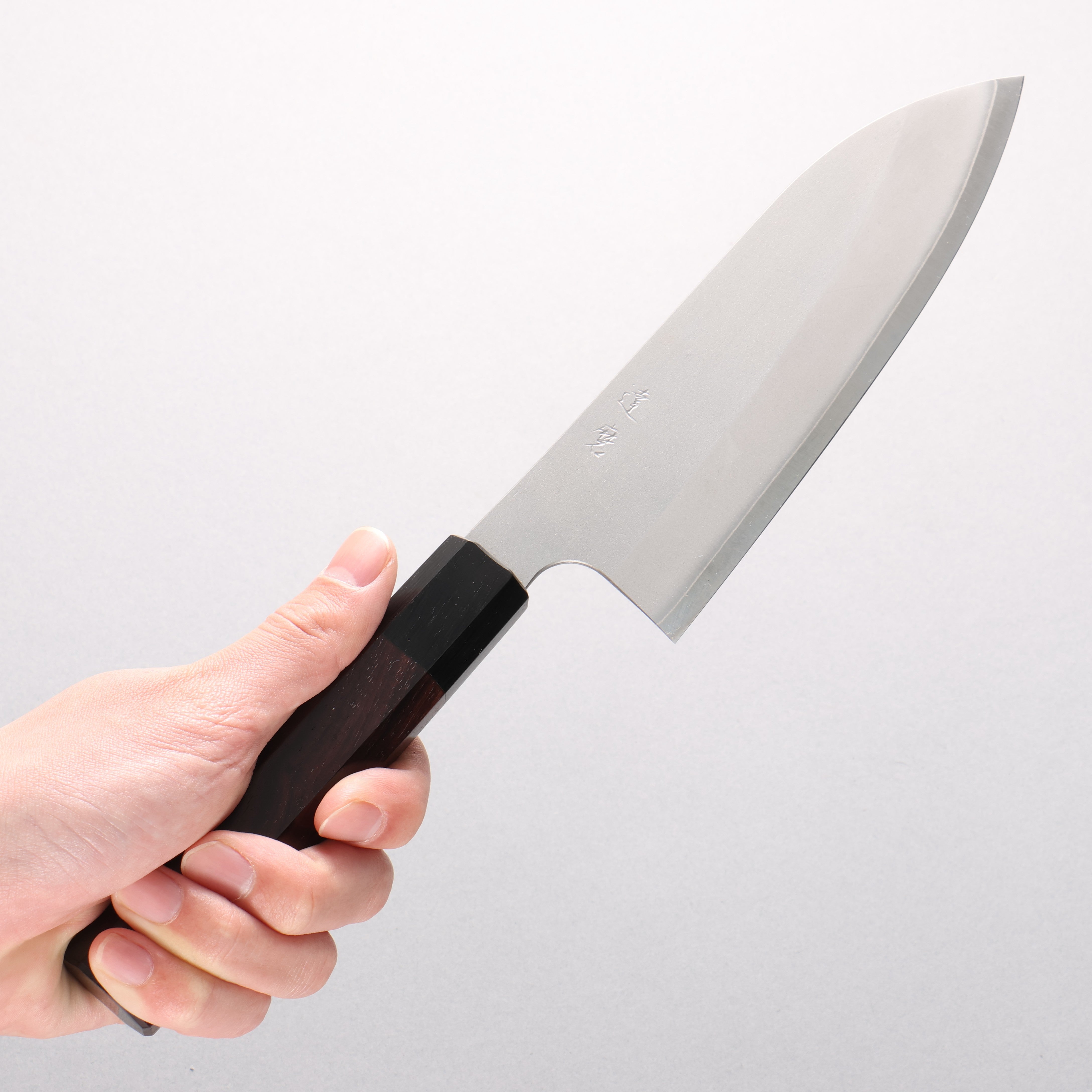 Daruma Silver Steel No.3 Santoku 165mm Rosewood (Ferrule: Black Pakka Wood) Handle - Japanny - Best Japanese Knife