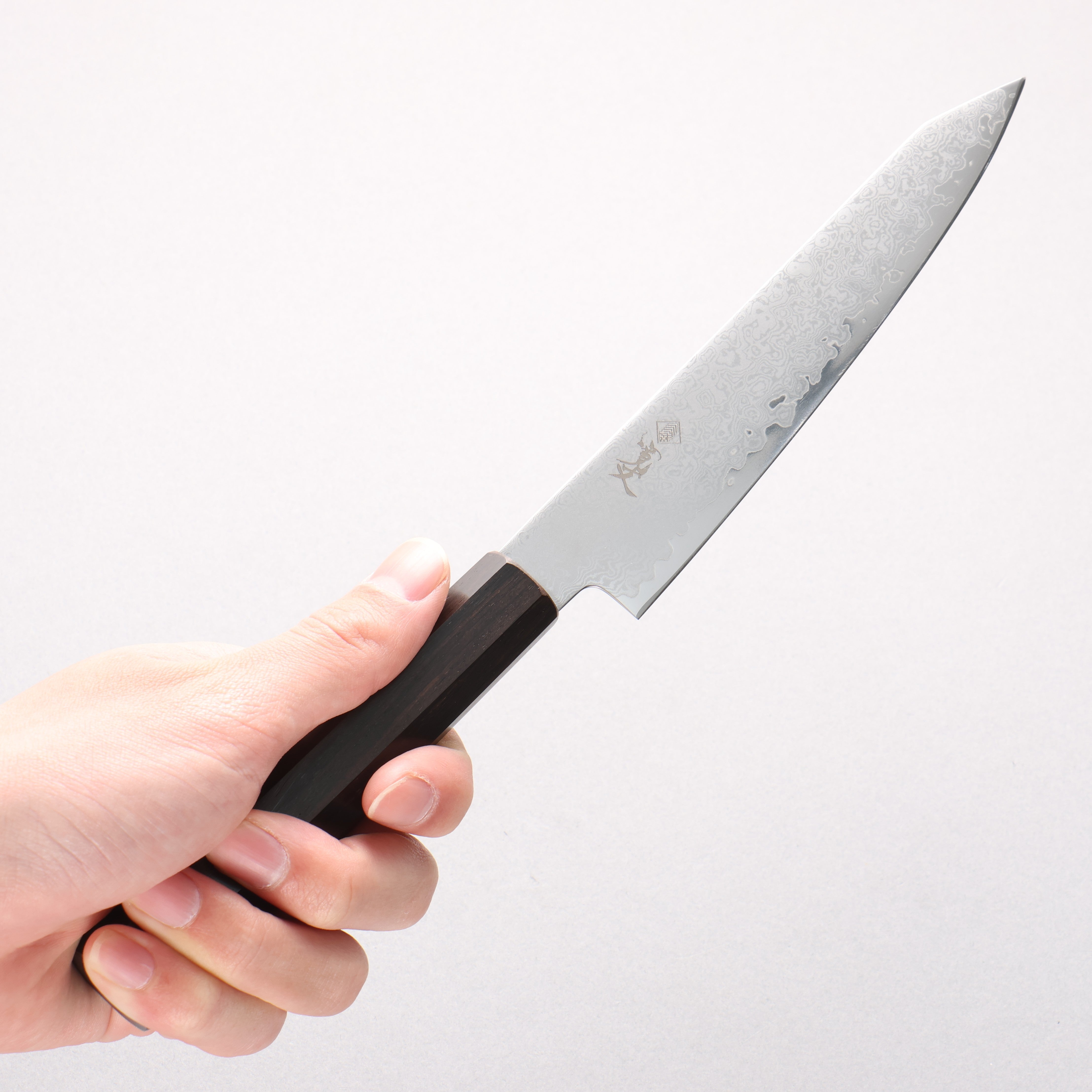 Kanjyo VG10 Damascus Kiritsuke Petty-Utility 150mm Ebony Wood Handle - Japanny - Best Japanese Knife