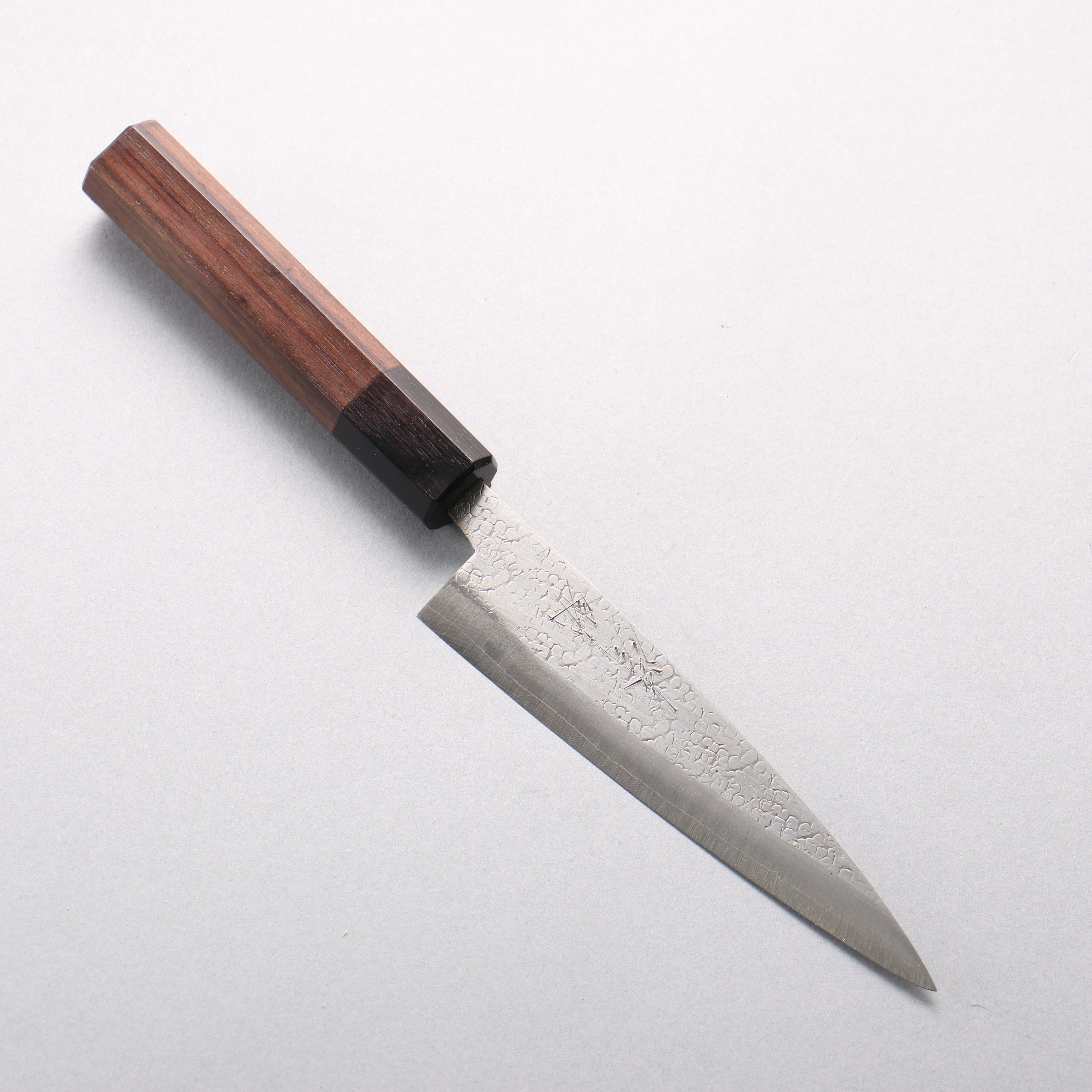 Seisuke Silver Steel No.3 Hammered(Maru) Petty-Utility 135mm Rosewood (Ferrule: Black Pakka Wood) Handle - Japanny - Best Japanese Knife