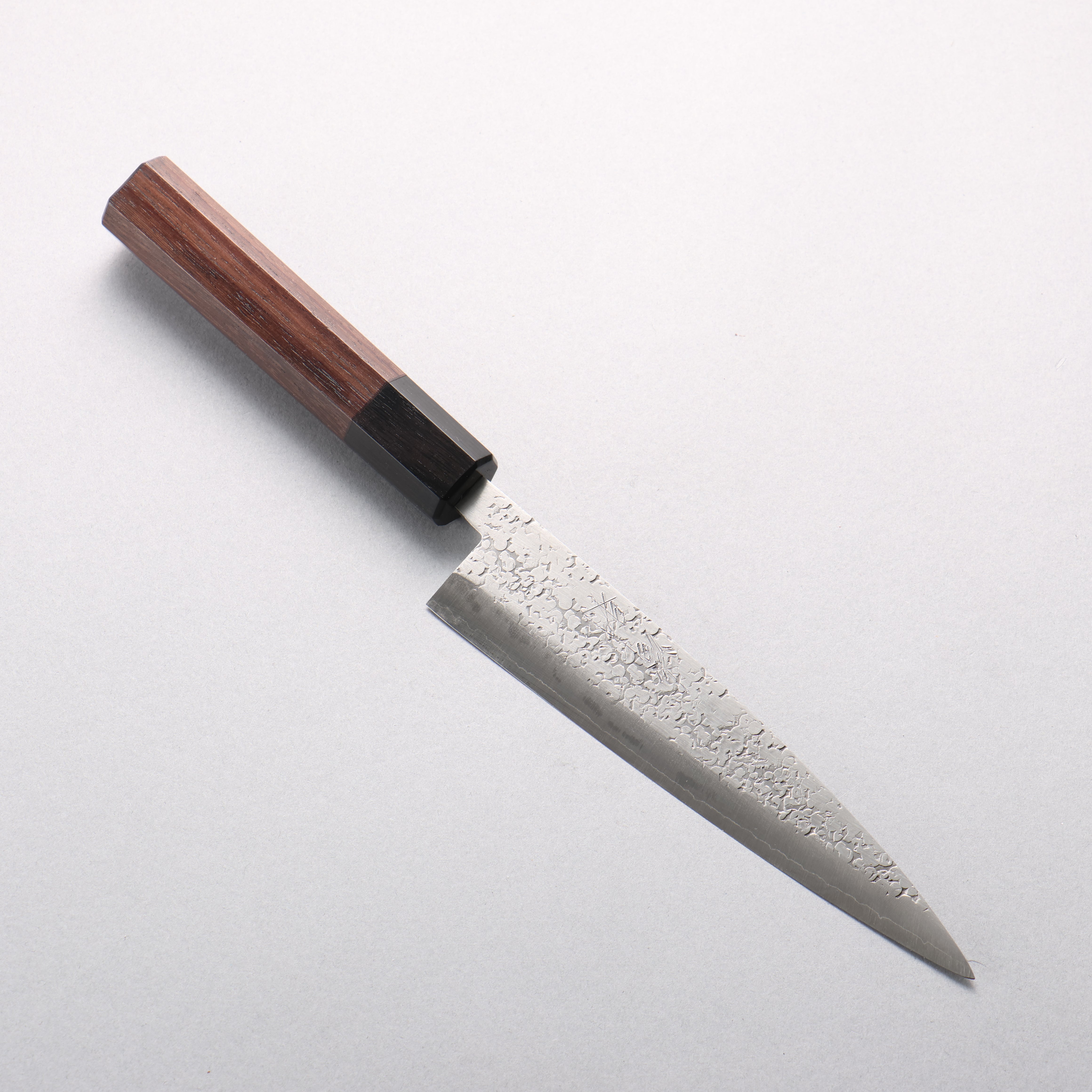 Seisuke Silver Steel No.3 Hammered(Maru) Petty-Utility 150mm Rosewood (Ferrule: Black Pakka Wood) Handle - Japanny - Best Japanese Knife
