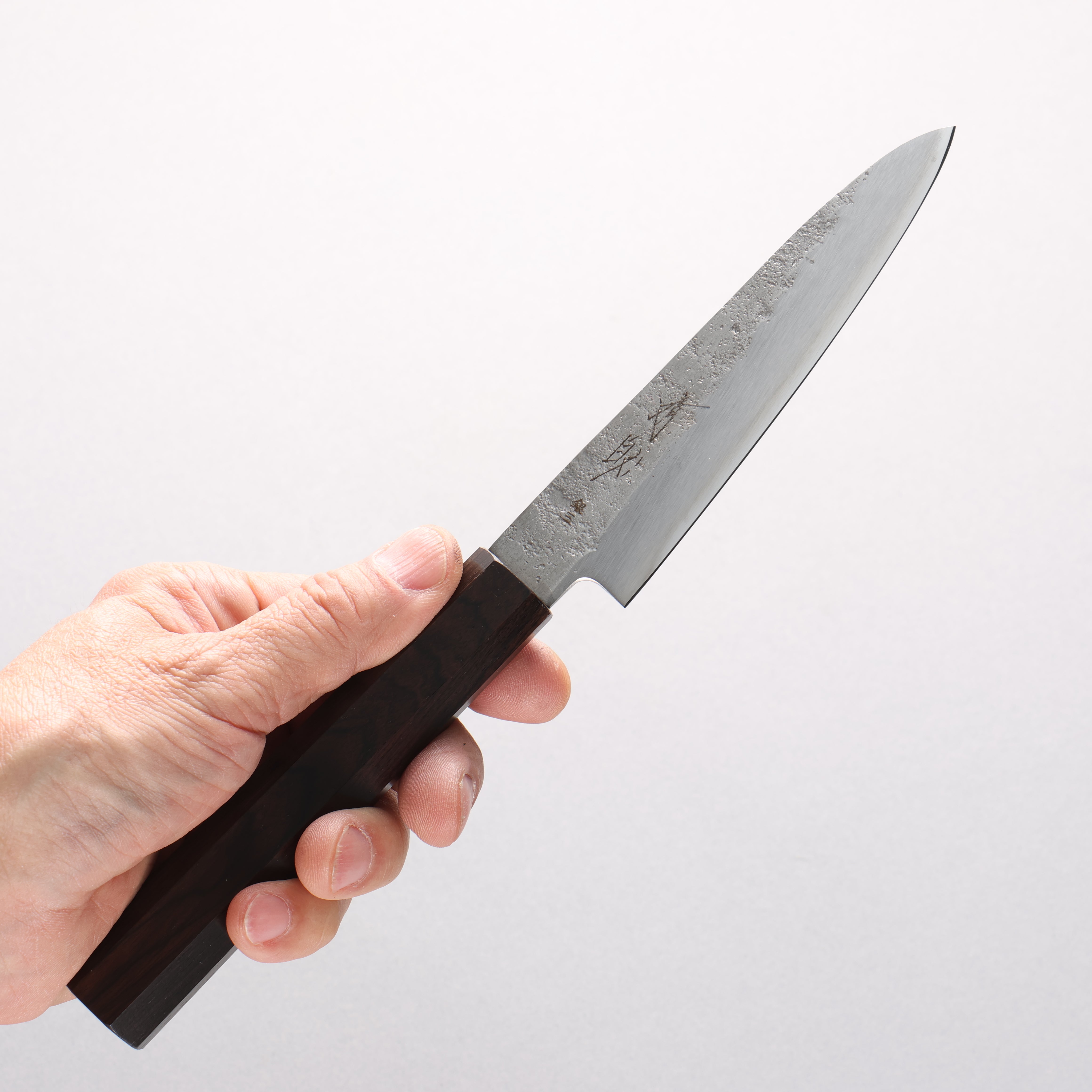 Seisuke Silver Steel No.3 Nashiji Petty-Utility 120mm Ebony Wood Handle - Japanny - Best Japanese Knife