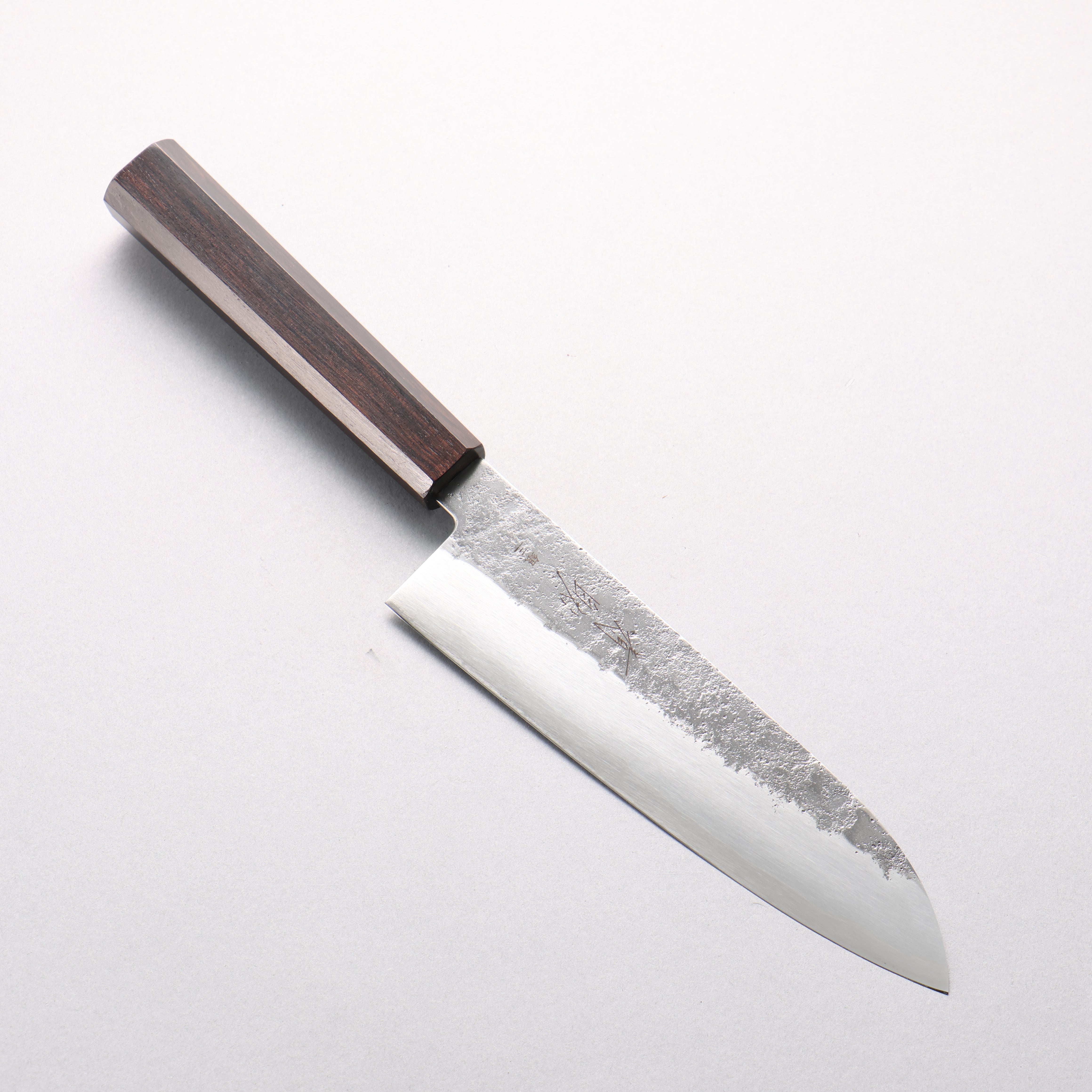 Seisuke Silver Steel No.3 Nashiji Santoku 180mm Ebony Wood Handle - Japanny - Best Japanese Knife