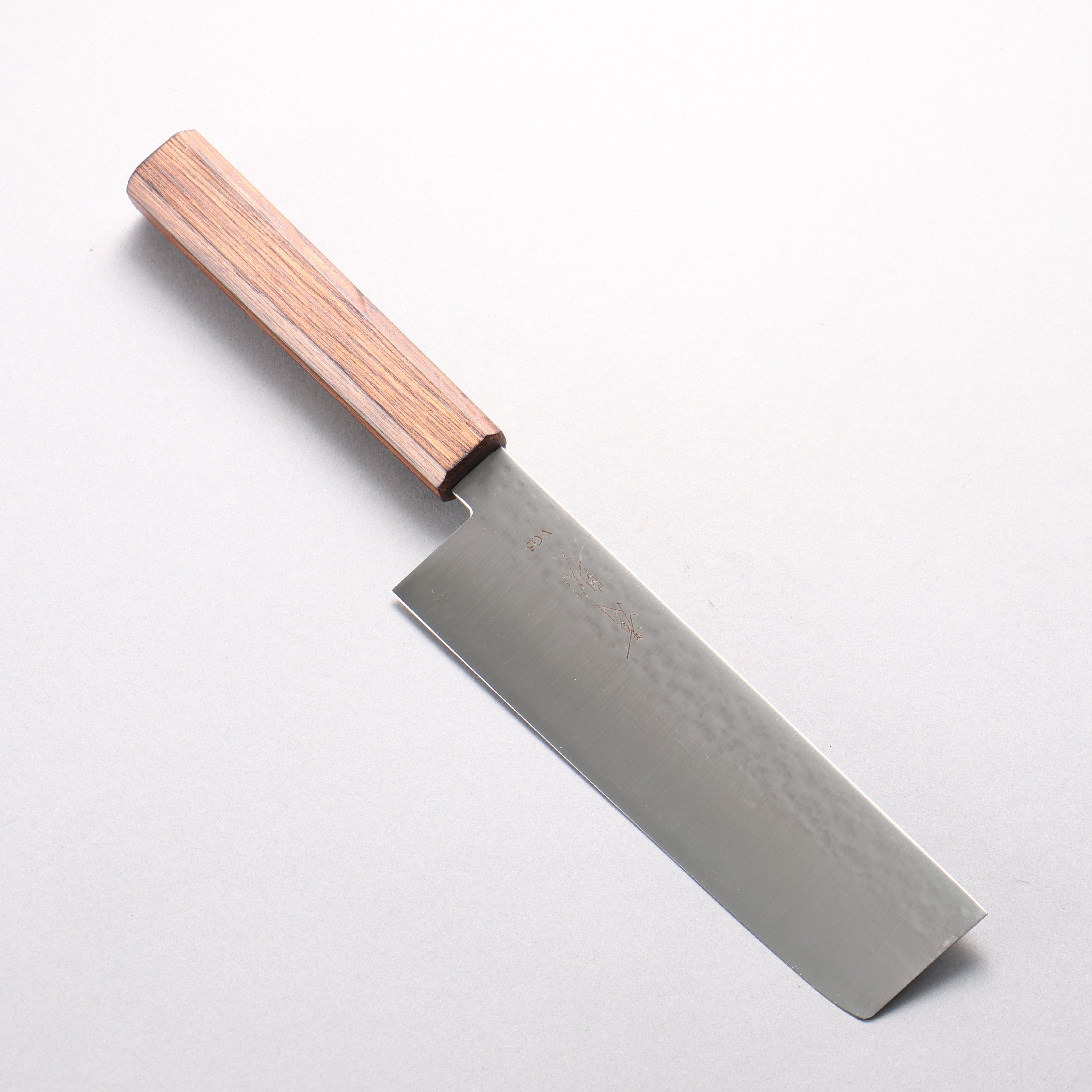 Seisuke VG5 Hammered(Maru) Nakiri 175mm Burnt Oak (Lacquered) Handle - Japanny - Best Japanese Knife