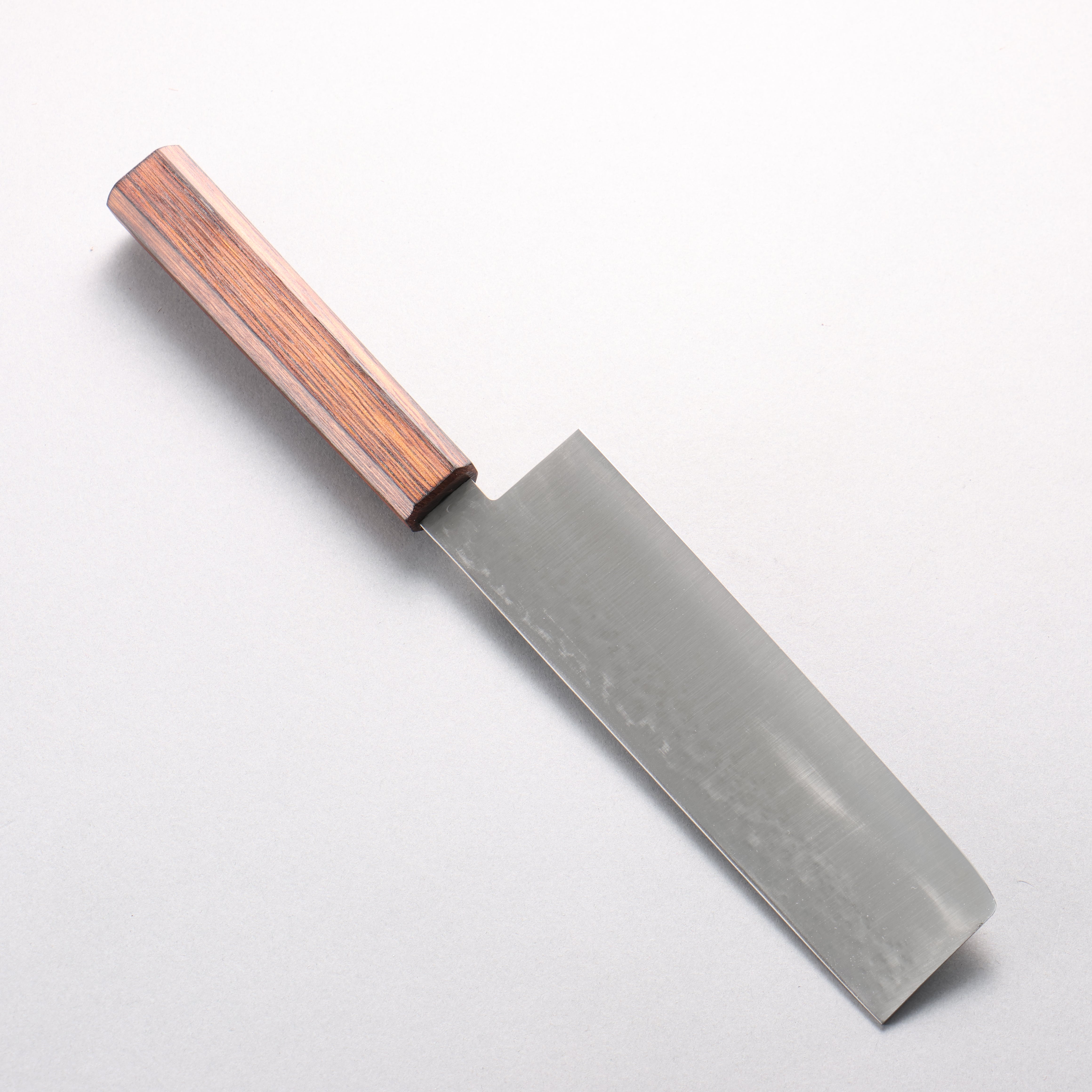 Seisuke VG5 Hammered(Maru) Nakiri 175mm Burnt Oak (Lacquered) Handle - Japanny - Best Japanese Knife