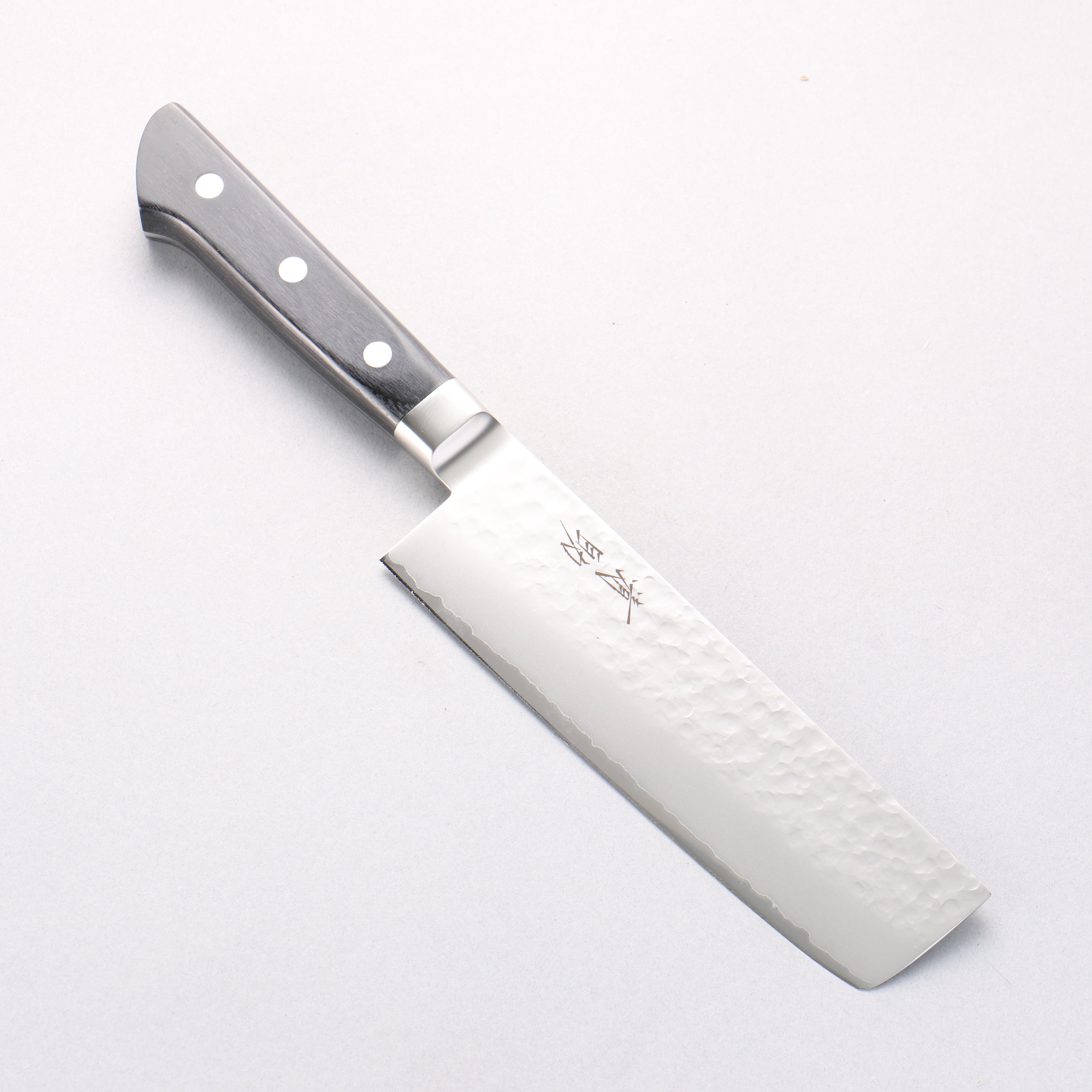 Seisuke VG5 Hammered Kasumitogi Nakiri 160mm Black Pakka wood Handle - Japanny - Best Japanese Knife