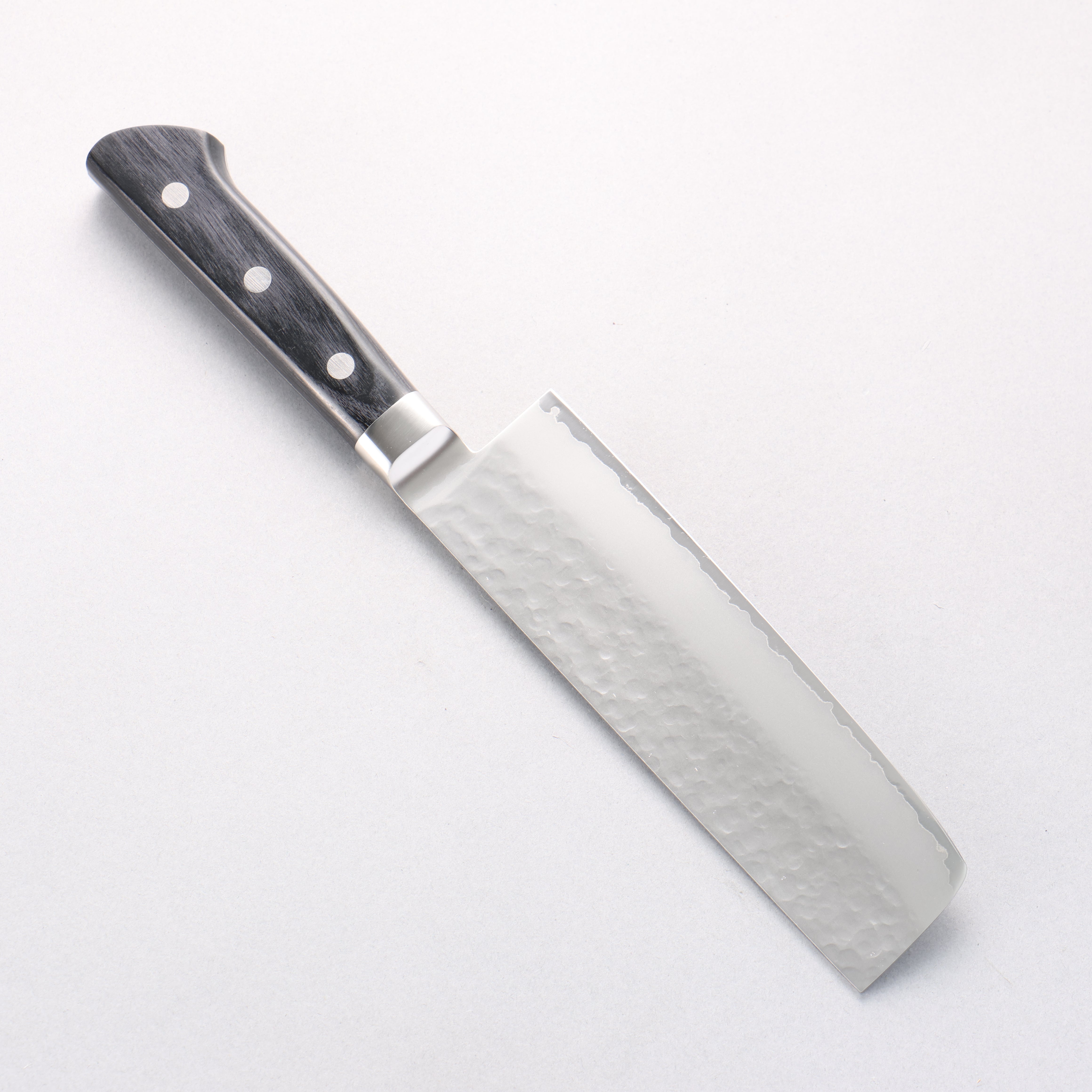 Seisuke VG5 Hammered Kasumitogi Nakiri 160mm Black Pakka wood Handle - Japanny - Best Japanese Knife