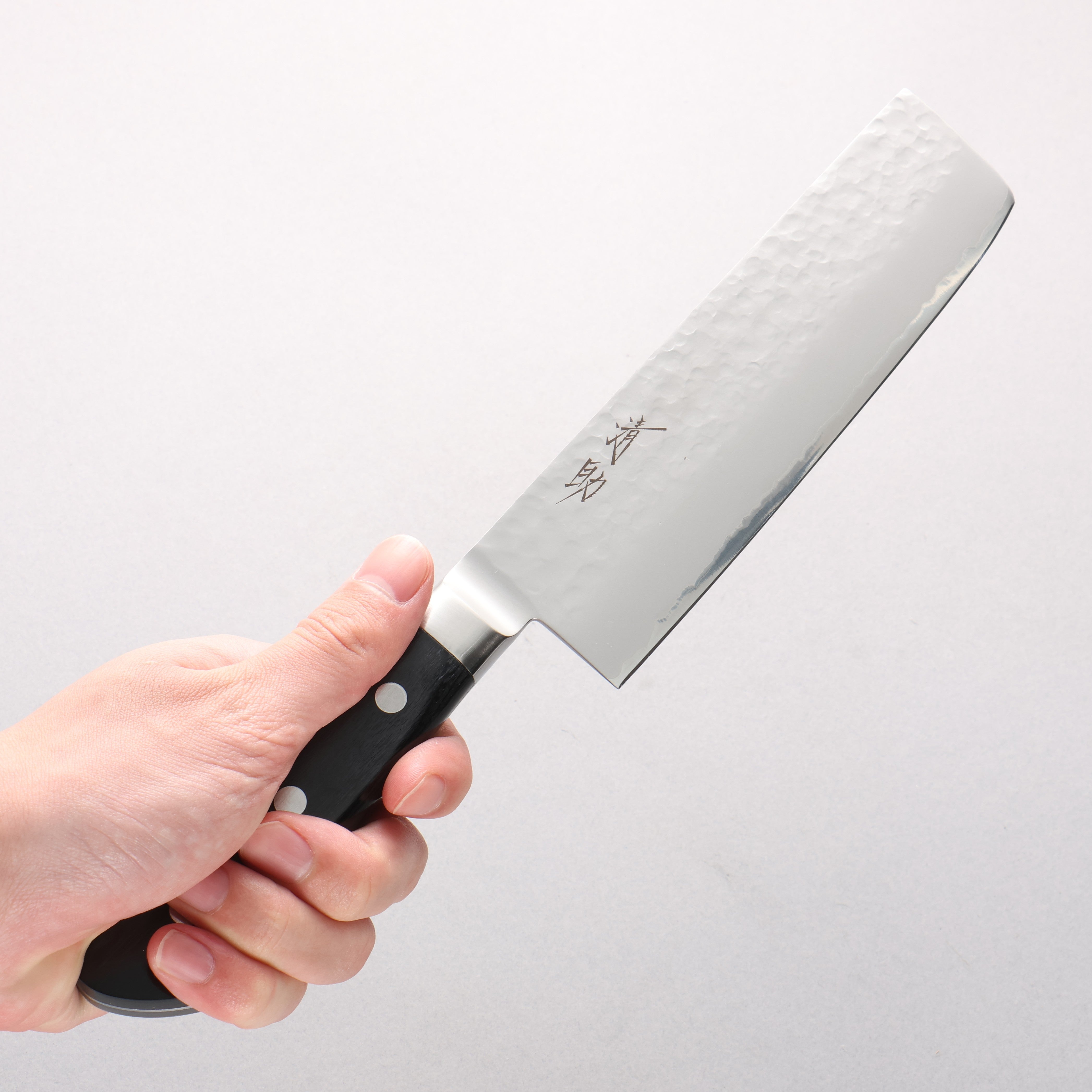 Seisuke VG5 Hammered Kasumitogi Nakiri 160mm Black Pakka wood Handle - Japanny - Best Japanese Knife